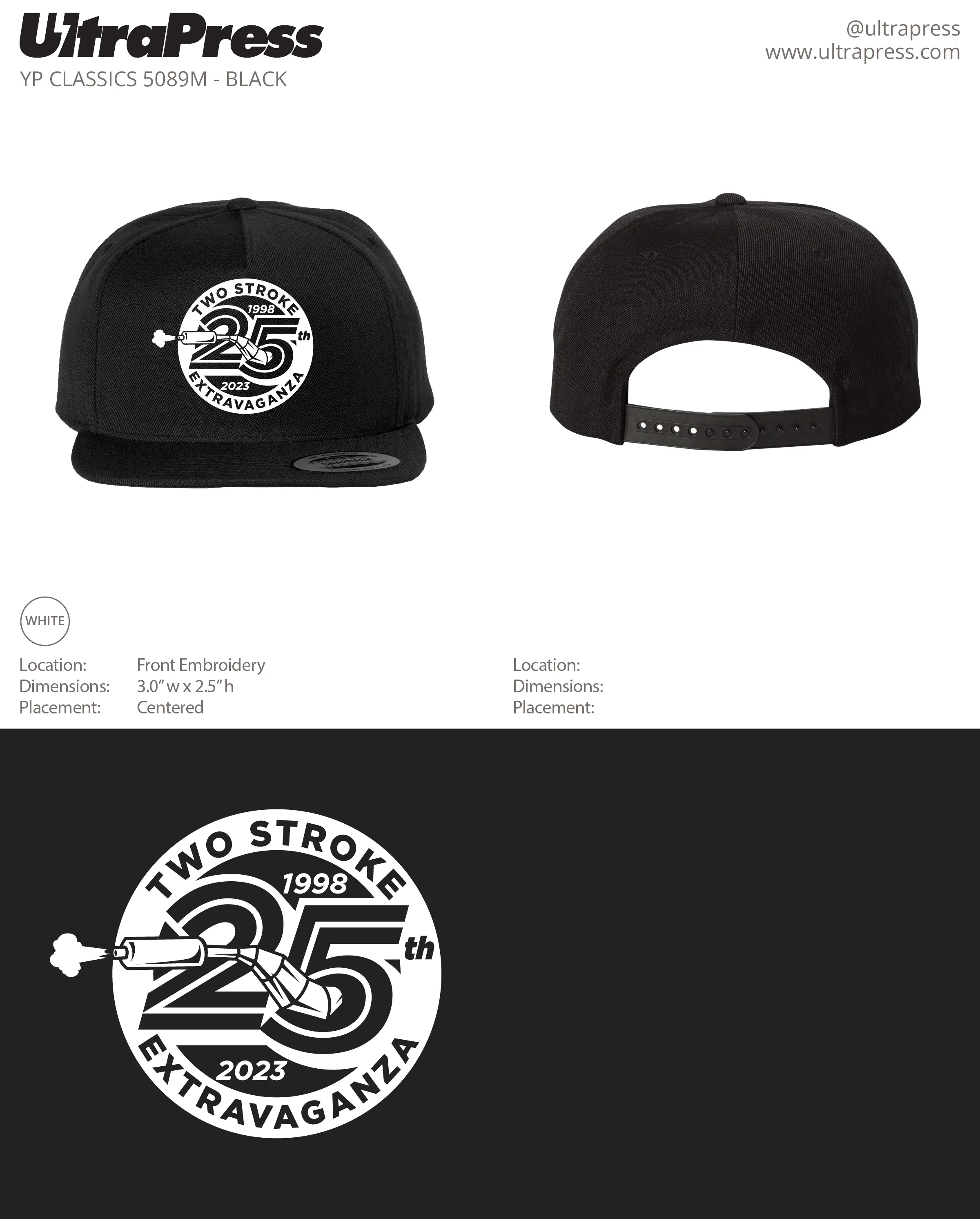 UP-EMB-65353 Two Stroke 25th Anniv Extravaganza Hat 2023 20 Min Qty (Bulk) - Image 2