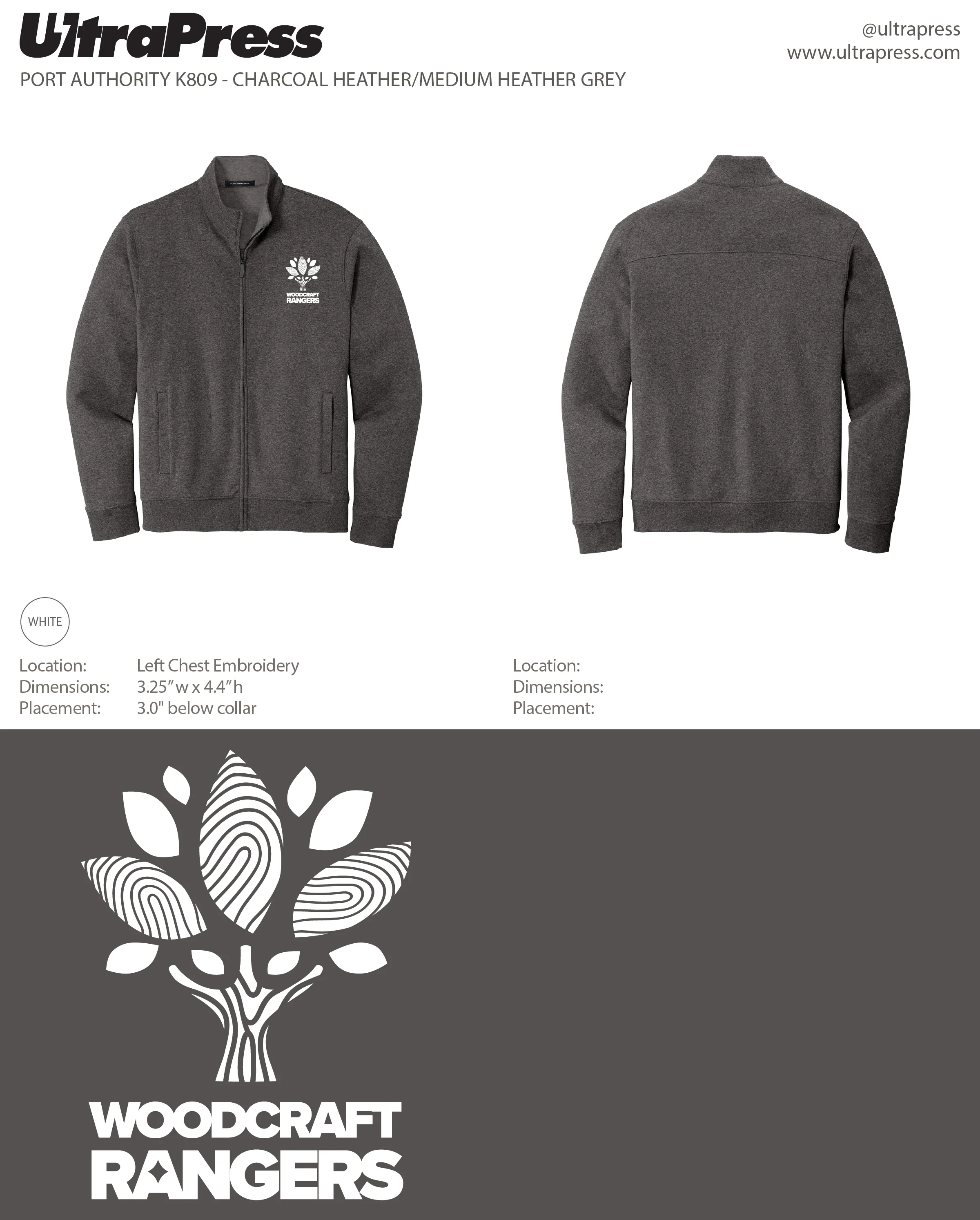 UP-EMB-66907 Woodcraft Rangers Embroidered Zips - 500 Min Qty (BULK) - Image 2