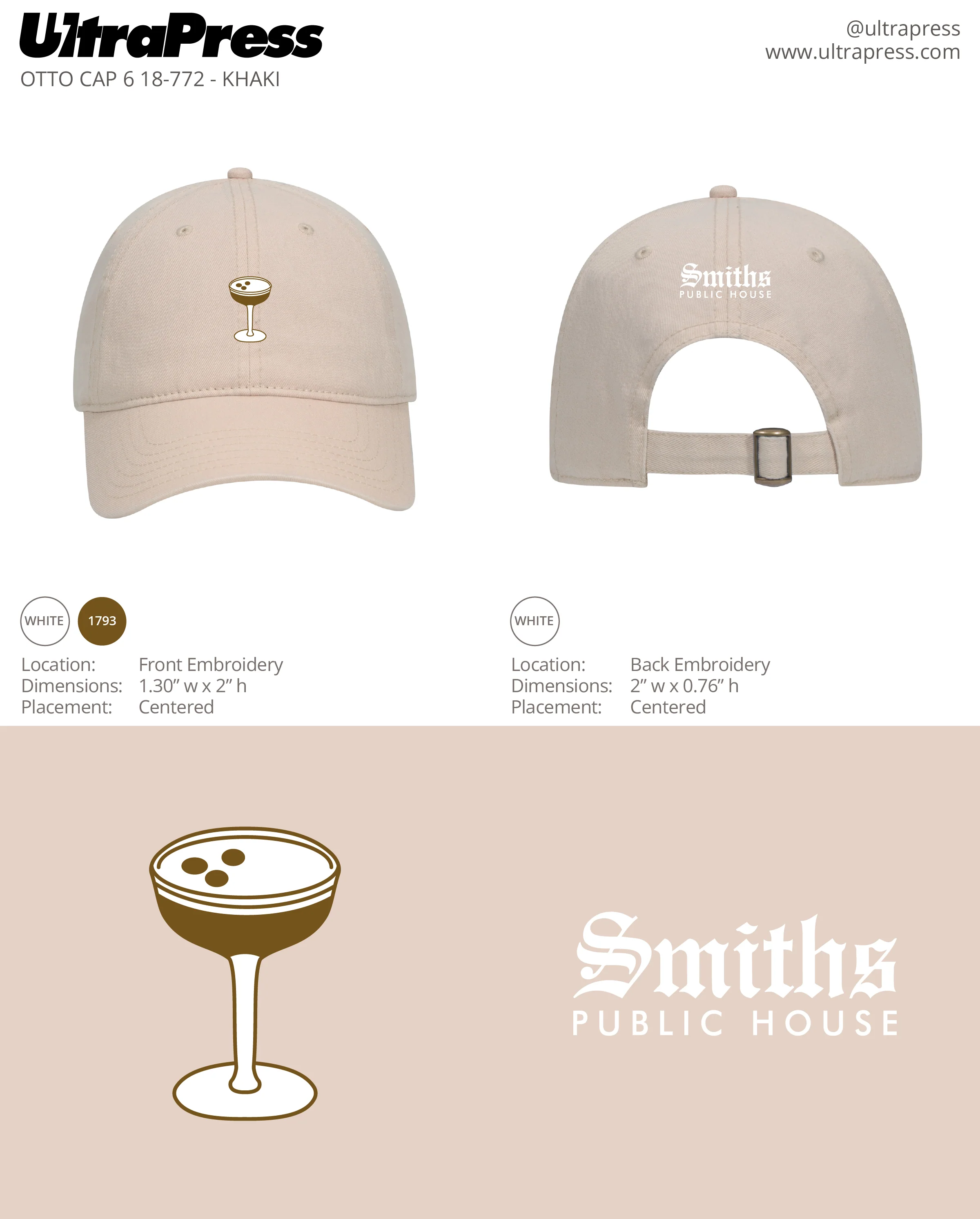 UP-EMB-67308 Smiths Espresso Martini Dad Hats - 48 Min Qty (BULK) - Image 2