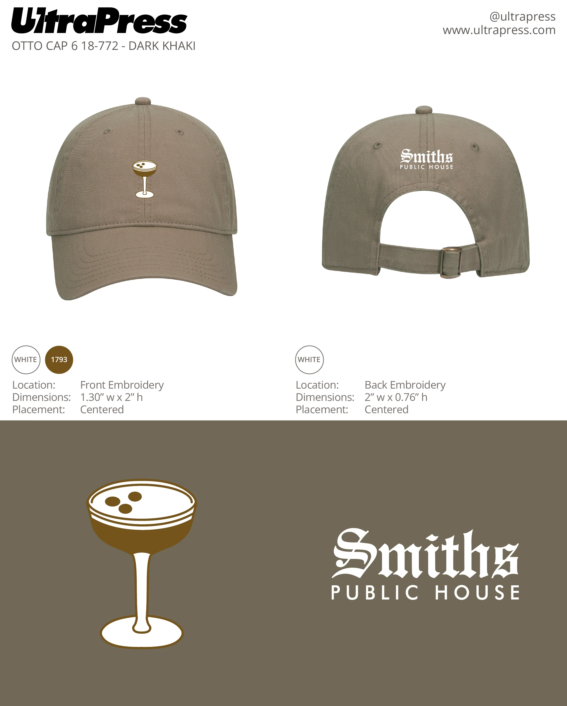 UP-EMB-67308 Smiths Espresso Martini Dad Hats - 48 Min Qty (BULK) - Image 3