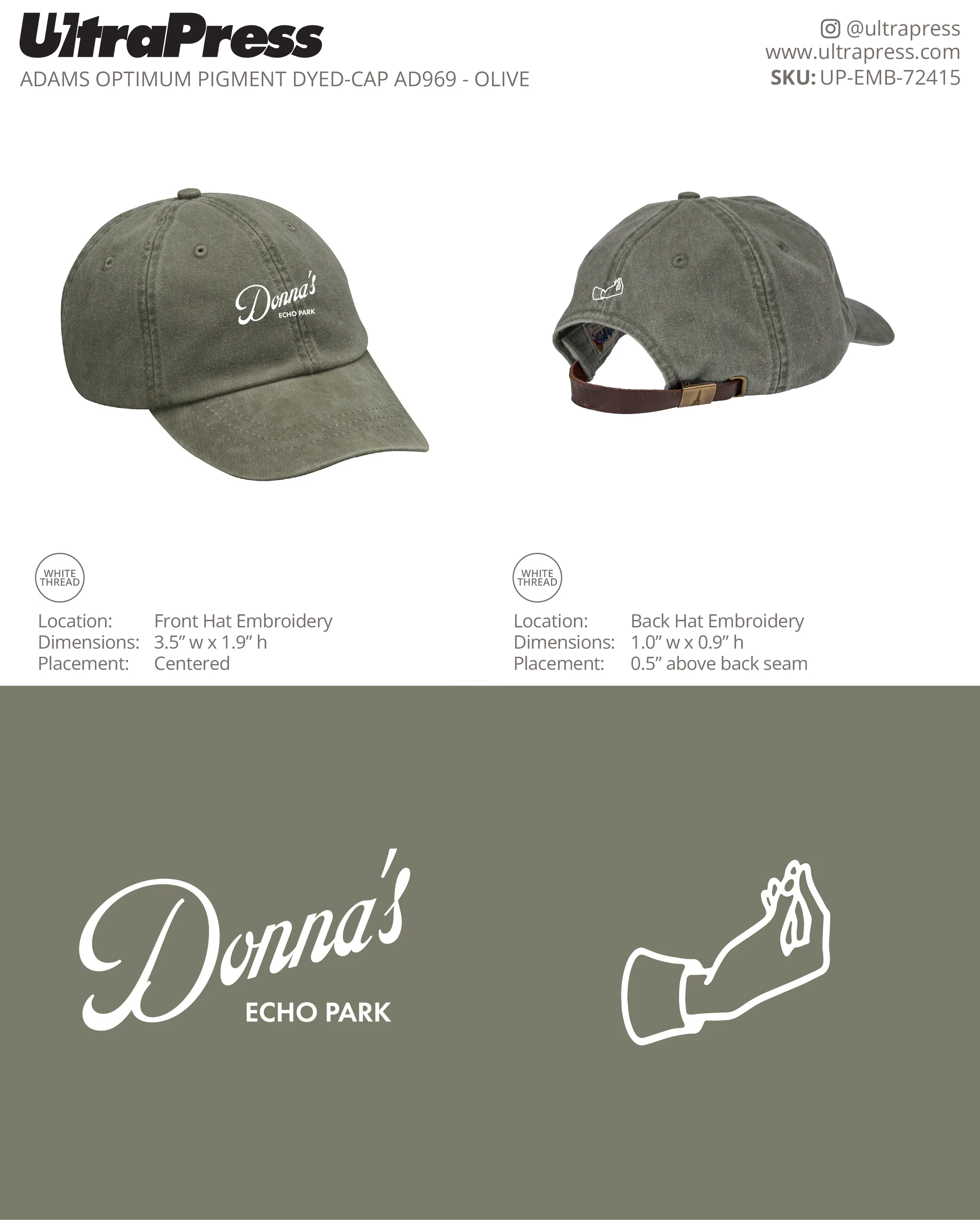 UP-EMB-72415 Donna's Dad Hat Echo Park 144 Min Qty (Bulk) - Image 2