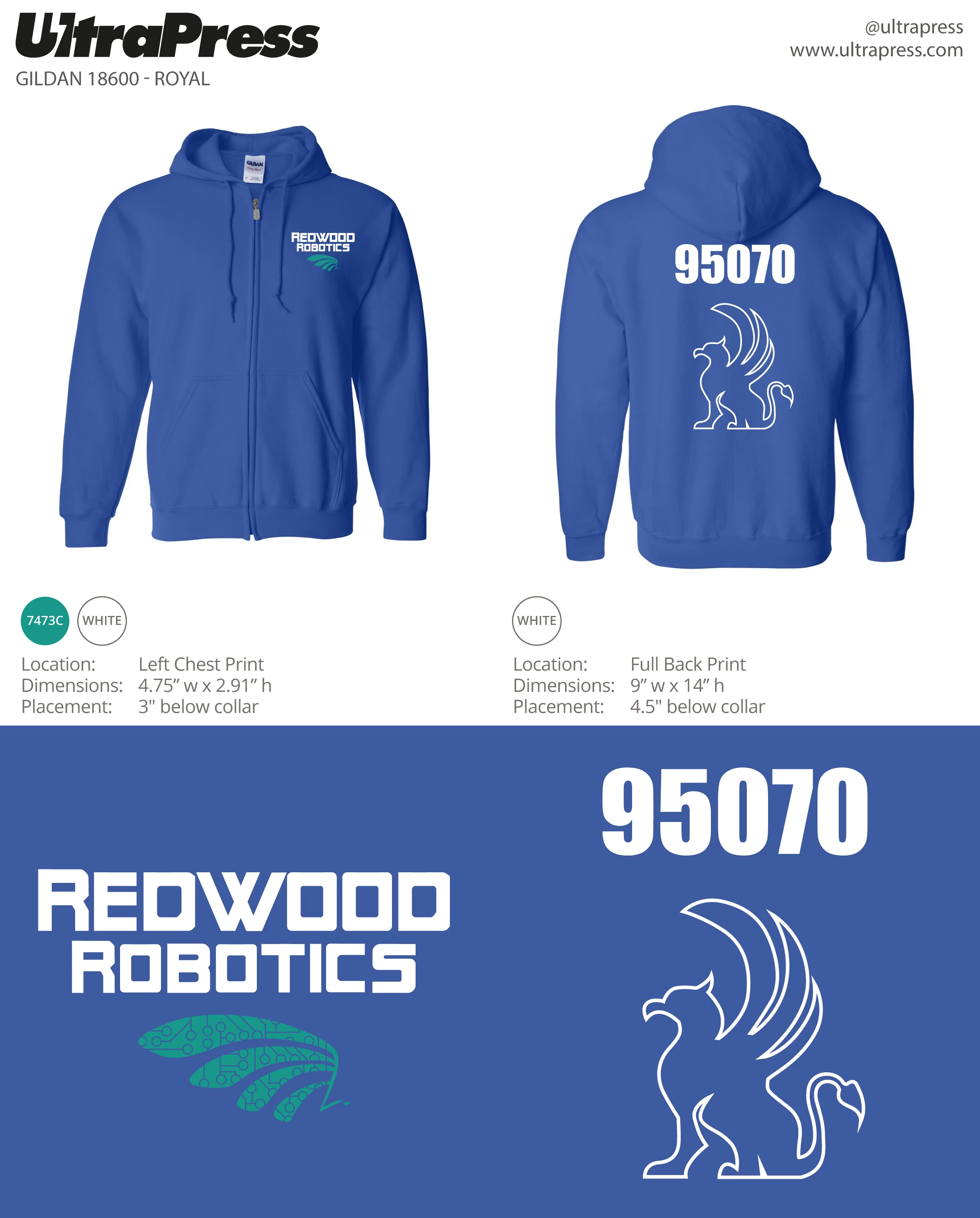 UP-REDR-60556 REDR Fullzip Hoodies 12 Min (Bulk)