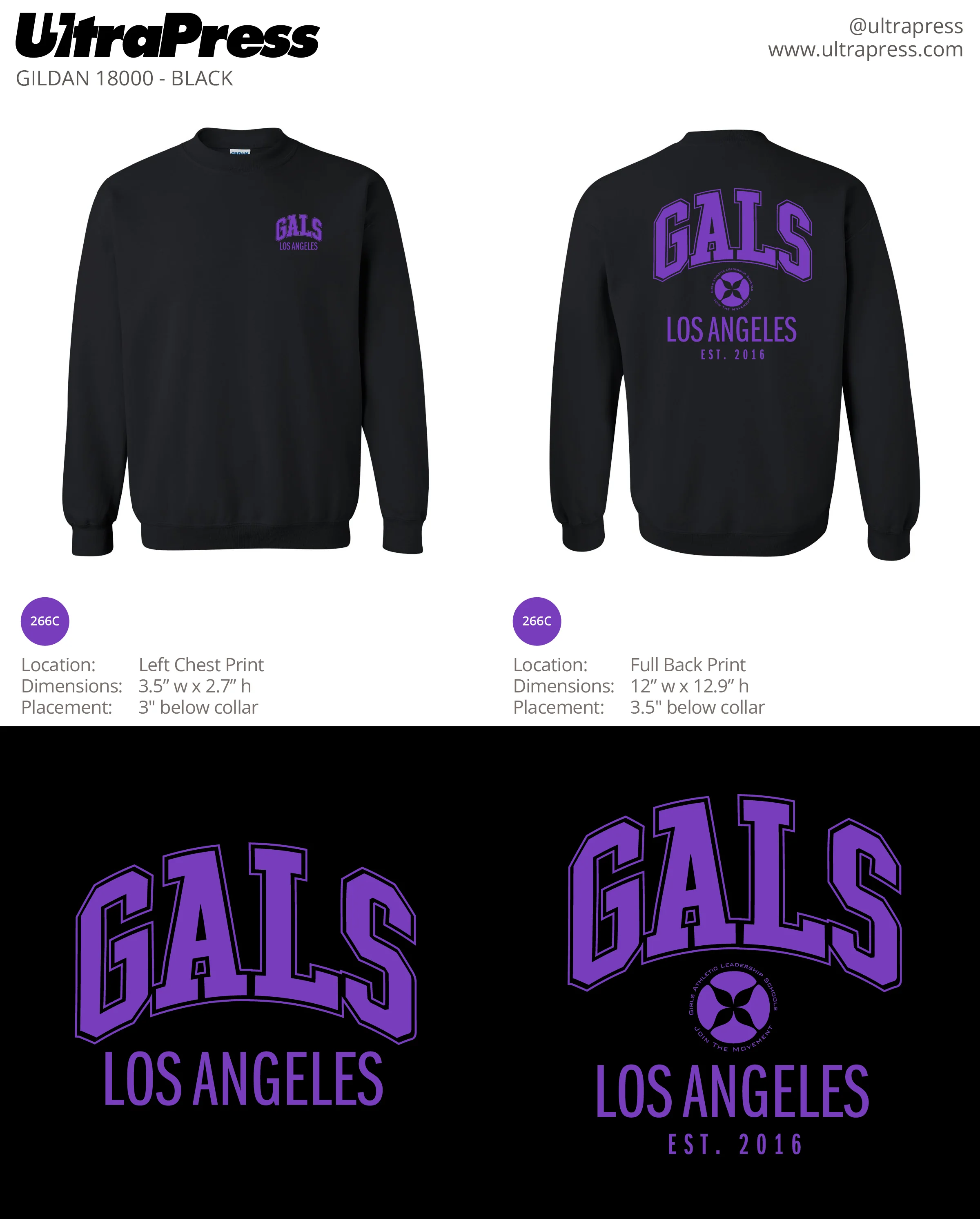 UP-SP-61567 GALS Crewneck Sweatshirt 24 Min Qty (Bulk)