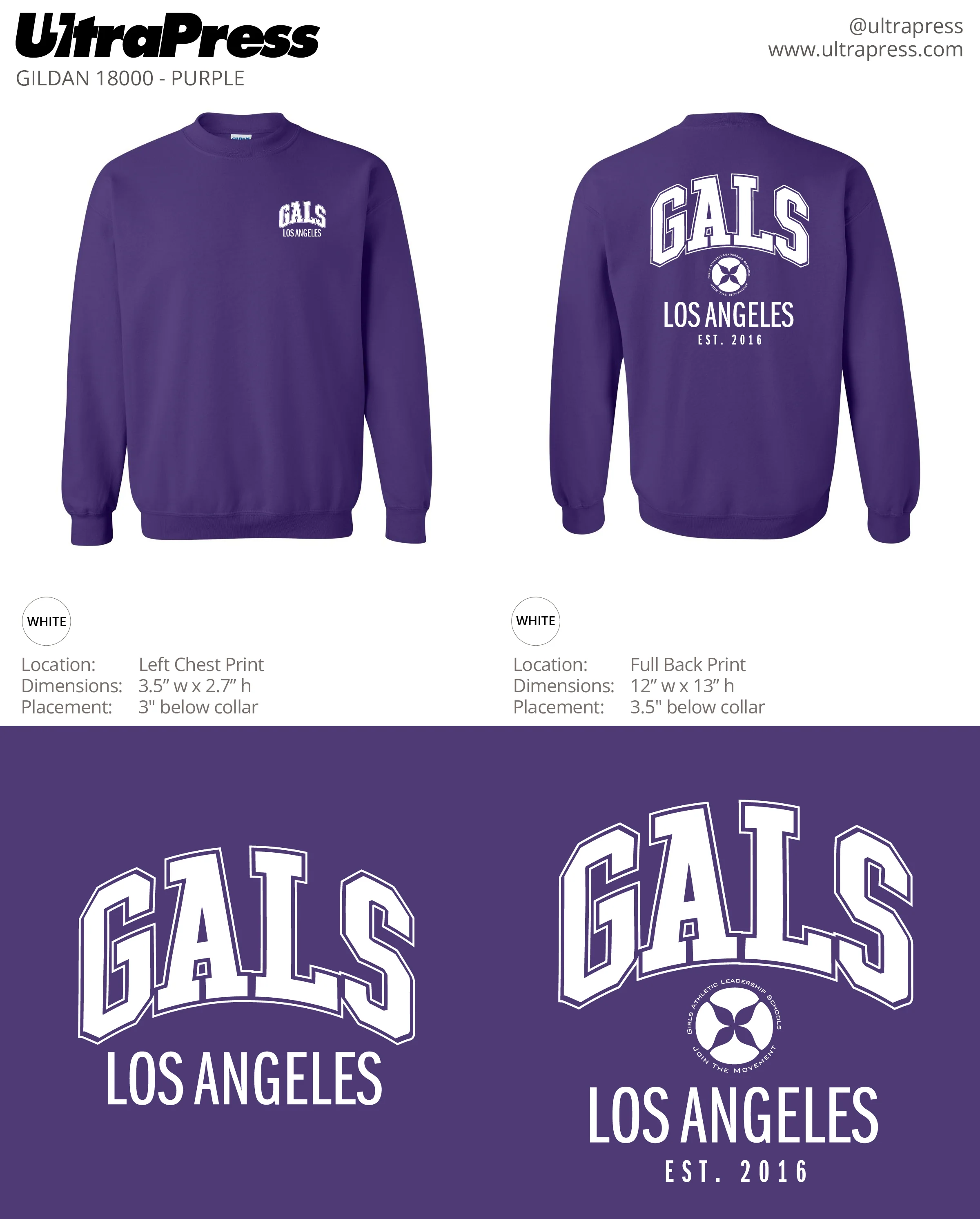 UP-SP-61567 GALS Crewneck Sweatshirt 72 Min Qty (Bulk)