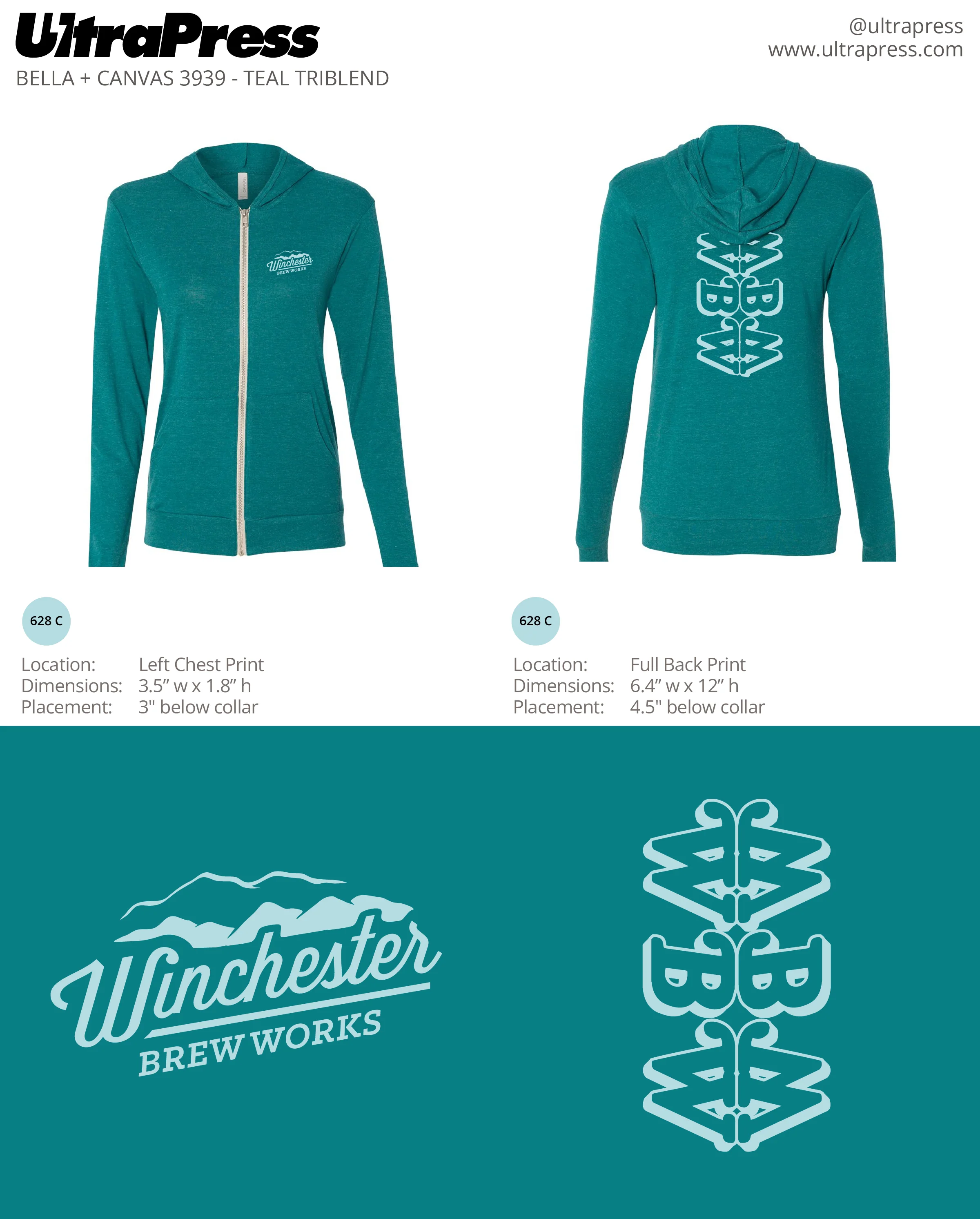UP-SP-62301 Winchester Brew Works Logo Fleece 72 Min Qty (Bulk) - Image 2