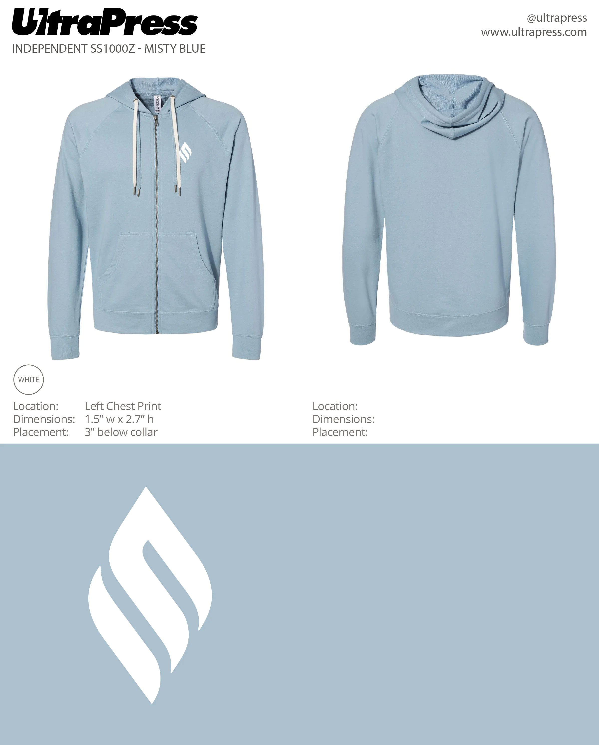 UP-SP-62657 FSJ Flame Logo Zip 48 Min Qty (Bulk) - Image 2
