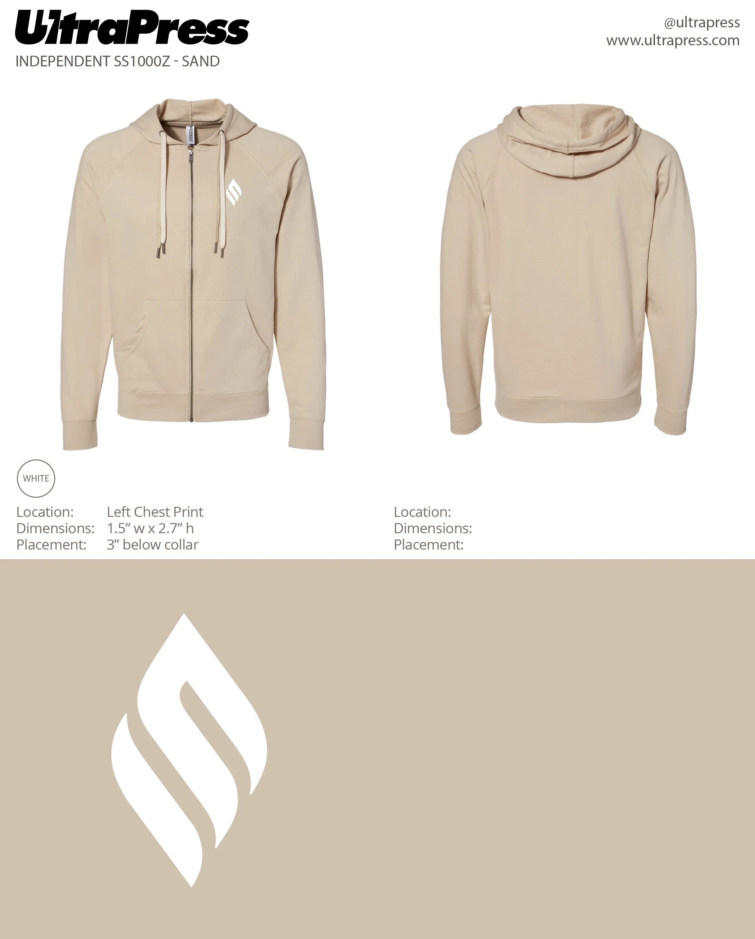 UP-SP-62657 FSJ Flame Logo Zip 48 Min Qty (Bulk) - Image 3