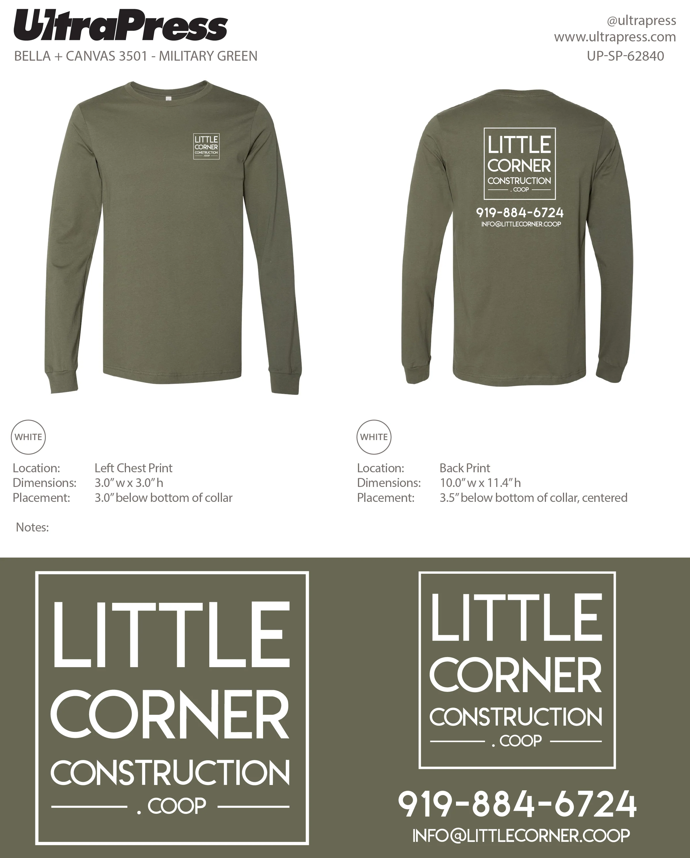 UP-SP-62840 Little Corner Construction in White Ink 24 Min Qty (Bulk) - Image 2
