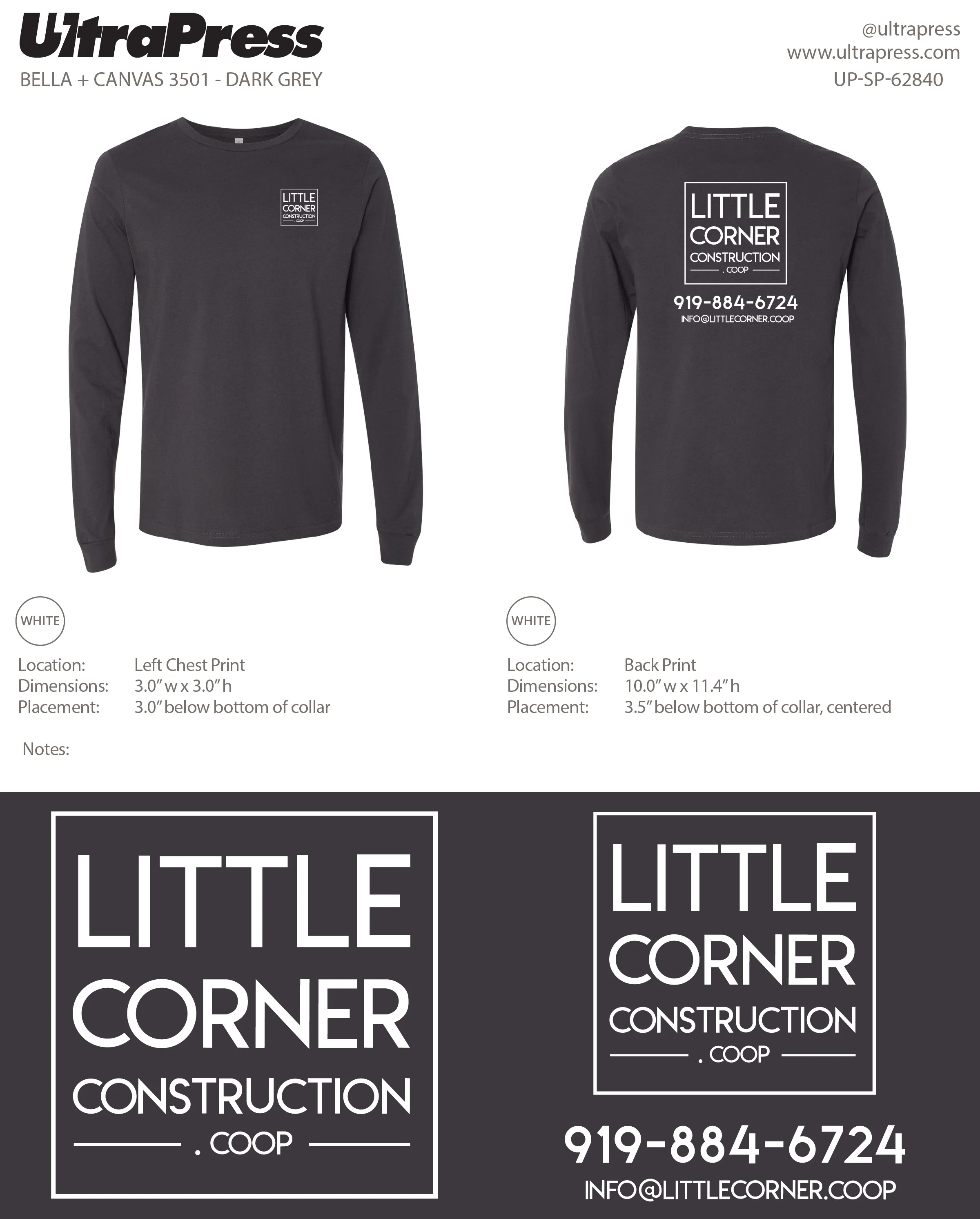 UP-SP-62840 Little Corner Construction in White Ink 24 Min Qty (Bulk) - Image 3