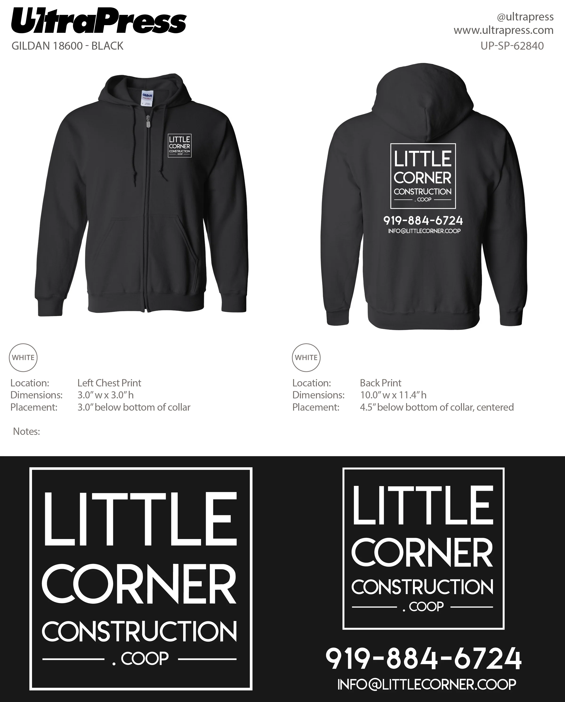 UP-SP-62840 Little Corner Construction in White Ink 24 Min Qty (Bulk) - Image 4