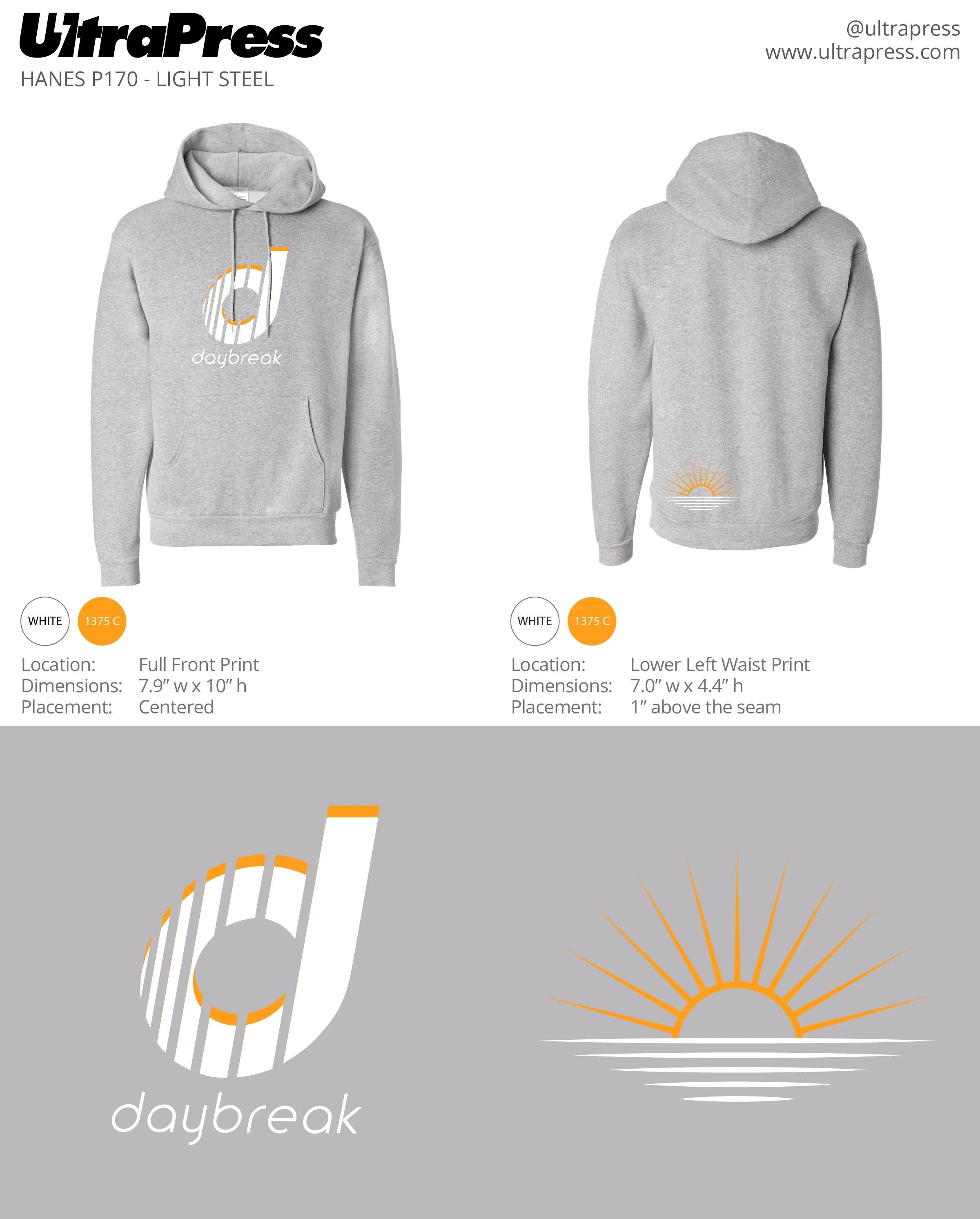 UP-SP-62872 CrossFit Daybreak Hoodies 24 Min Qty (Bulk)