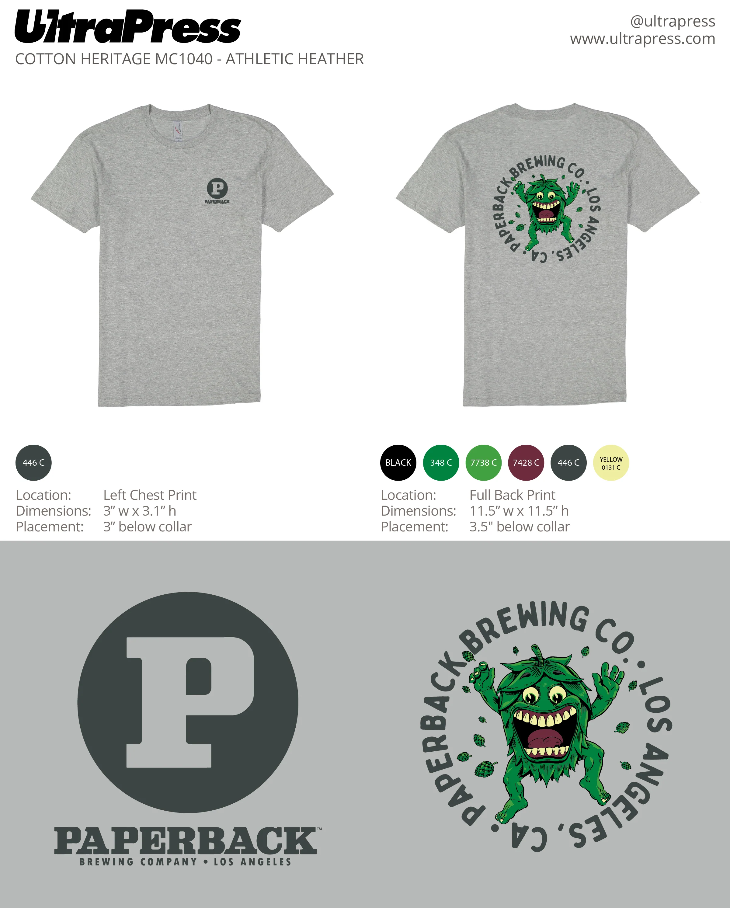 UP-SP-63051 Hop Monster Tee 72 Min Qty (Bulk) - Image 2