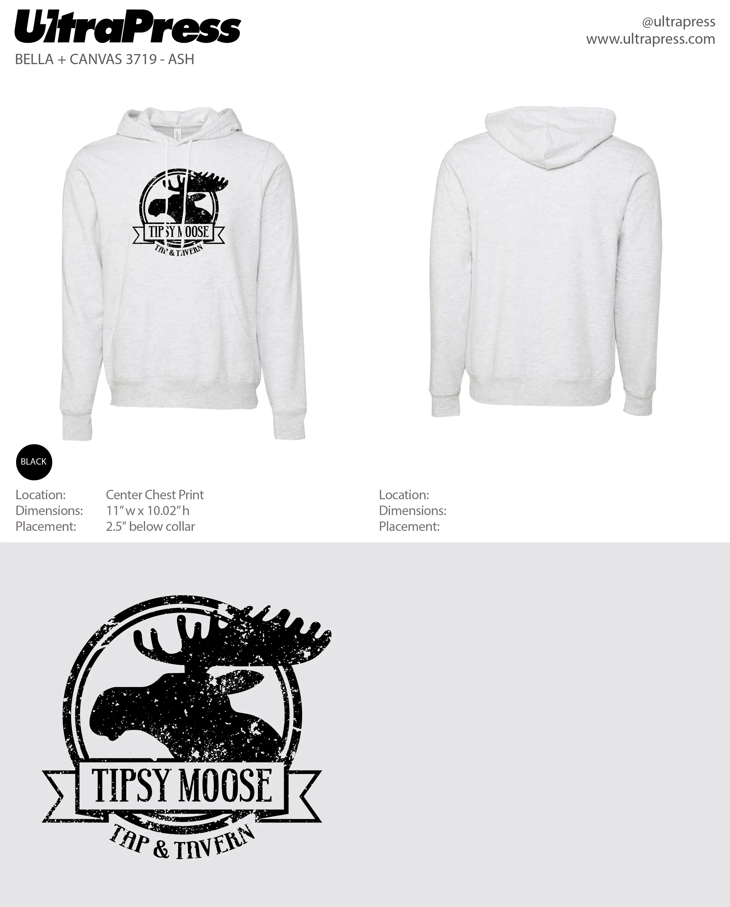 UP-SP-63204 Tipsy Moose Distressed Logo Hoodie 144 Min Qty (Bulk) - Image 4