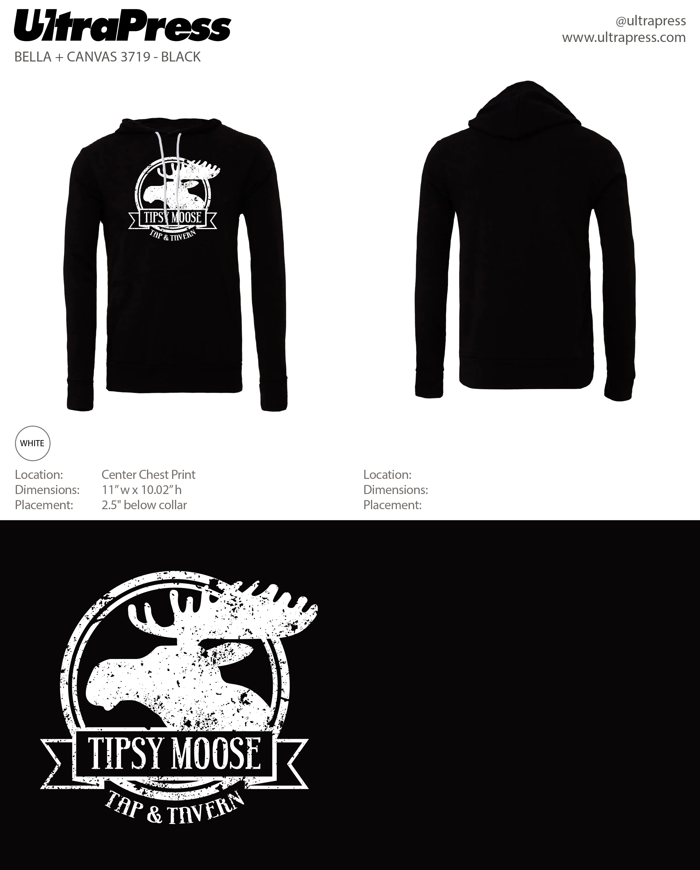 UP-SP-63204 Tipsy Moose Distressed Logo Hoodie 144 Min Qty (Bulk) - Image 5