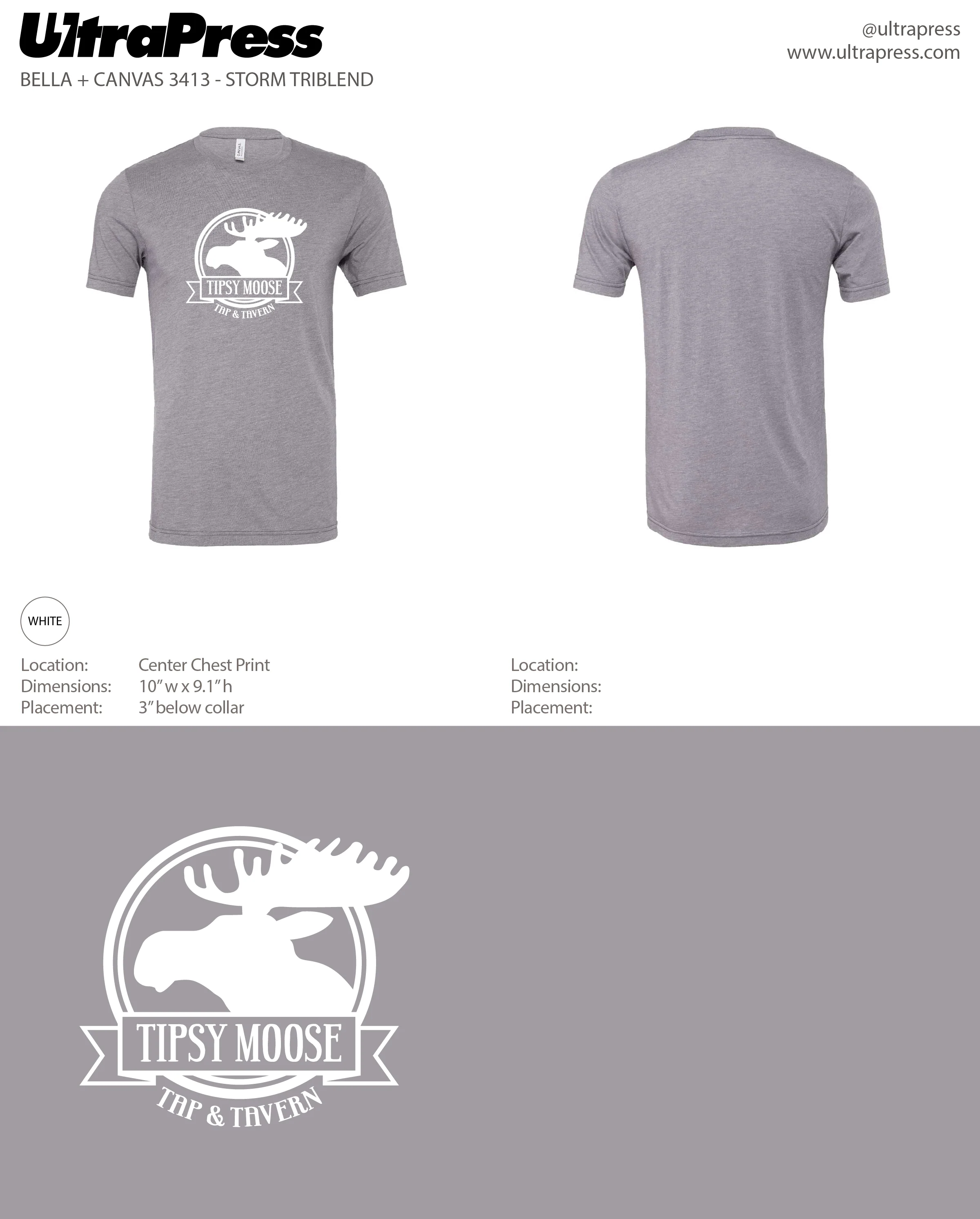 UP-SP-64009 Tipsy Moose Front Circle Logo 144 Min Qty (BULK)