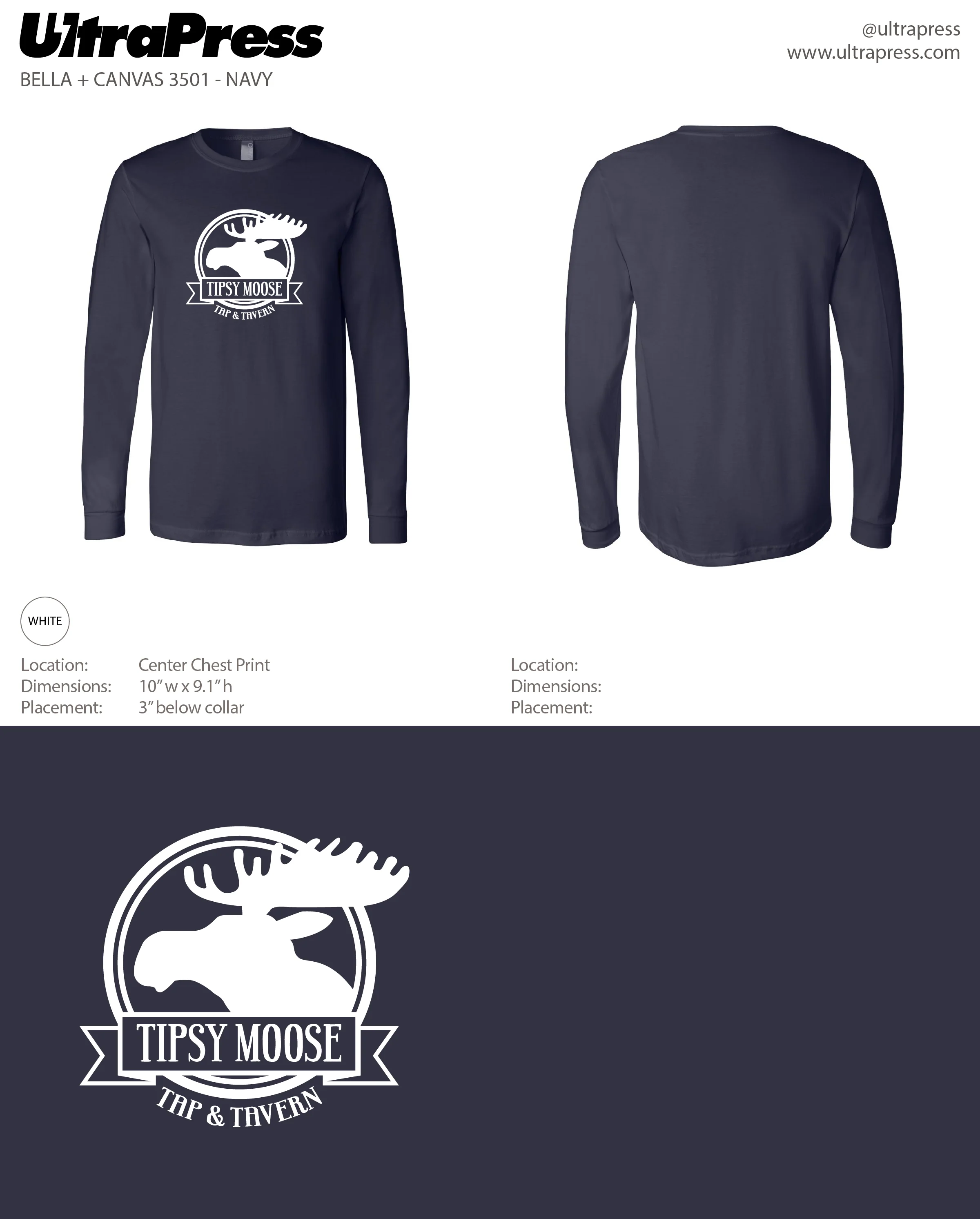 UP-SP-64009 Tipsy Moose Front Circle Logo 144 Min Qty (BULK) - Image 2