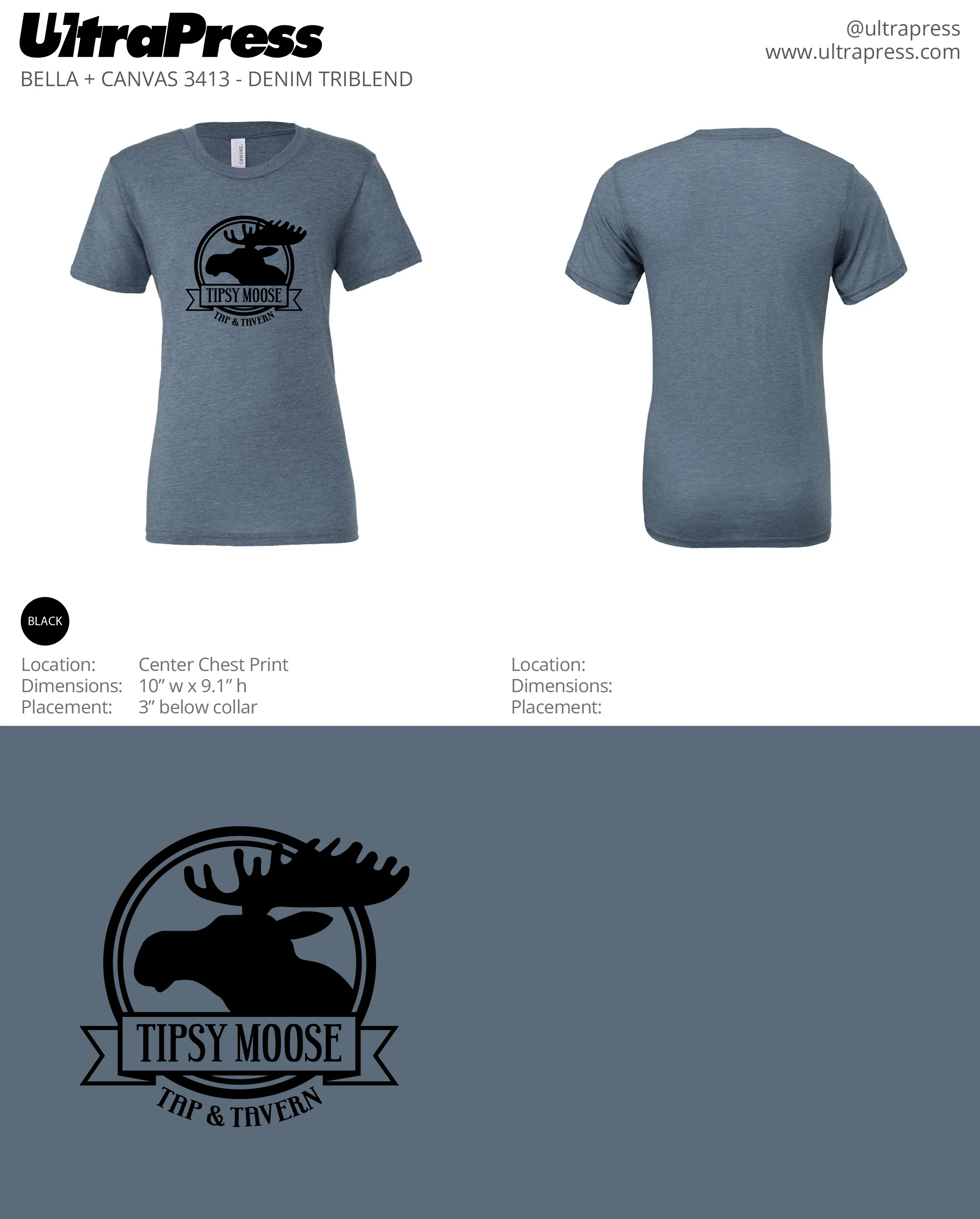 UP-SP-64009 Tipsy Moose Front Circle Logo 144 Min Qty (Bulk) - Image 2