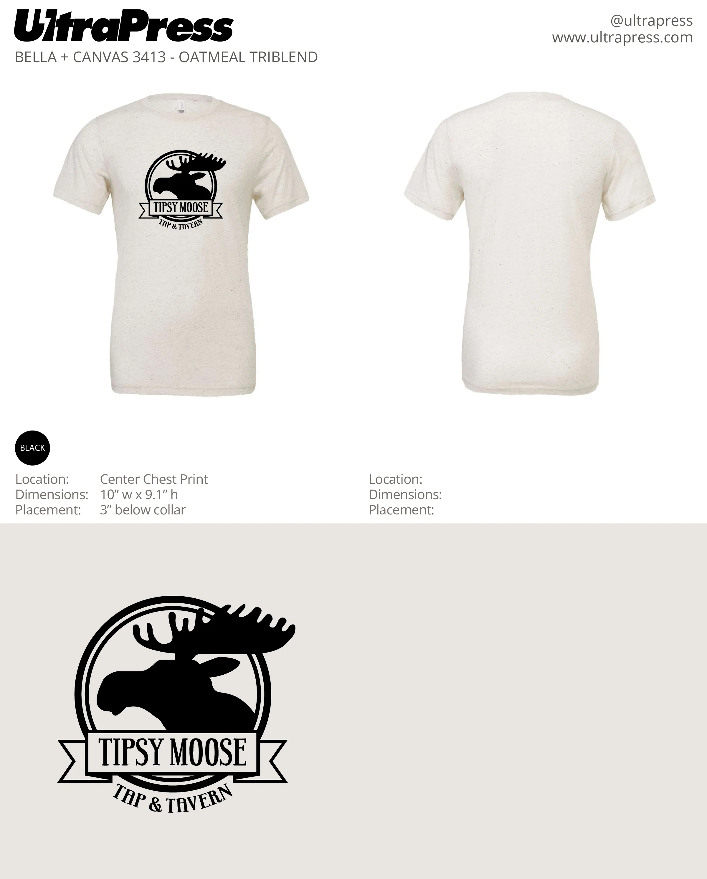 UP-SP-64009 Tipsy Moose Front Circle Logo 144 Min Qty (Bulk) - Image 3