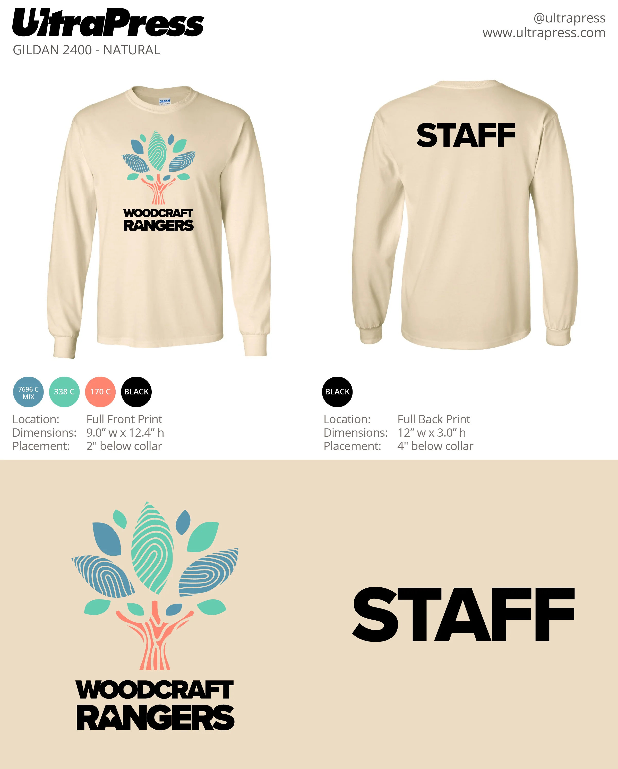 UP-SP-64818 Woodcraft Rangers Original Tree Logo Staff 1000 Min Qty (Bulk) - Image 2