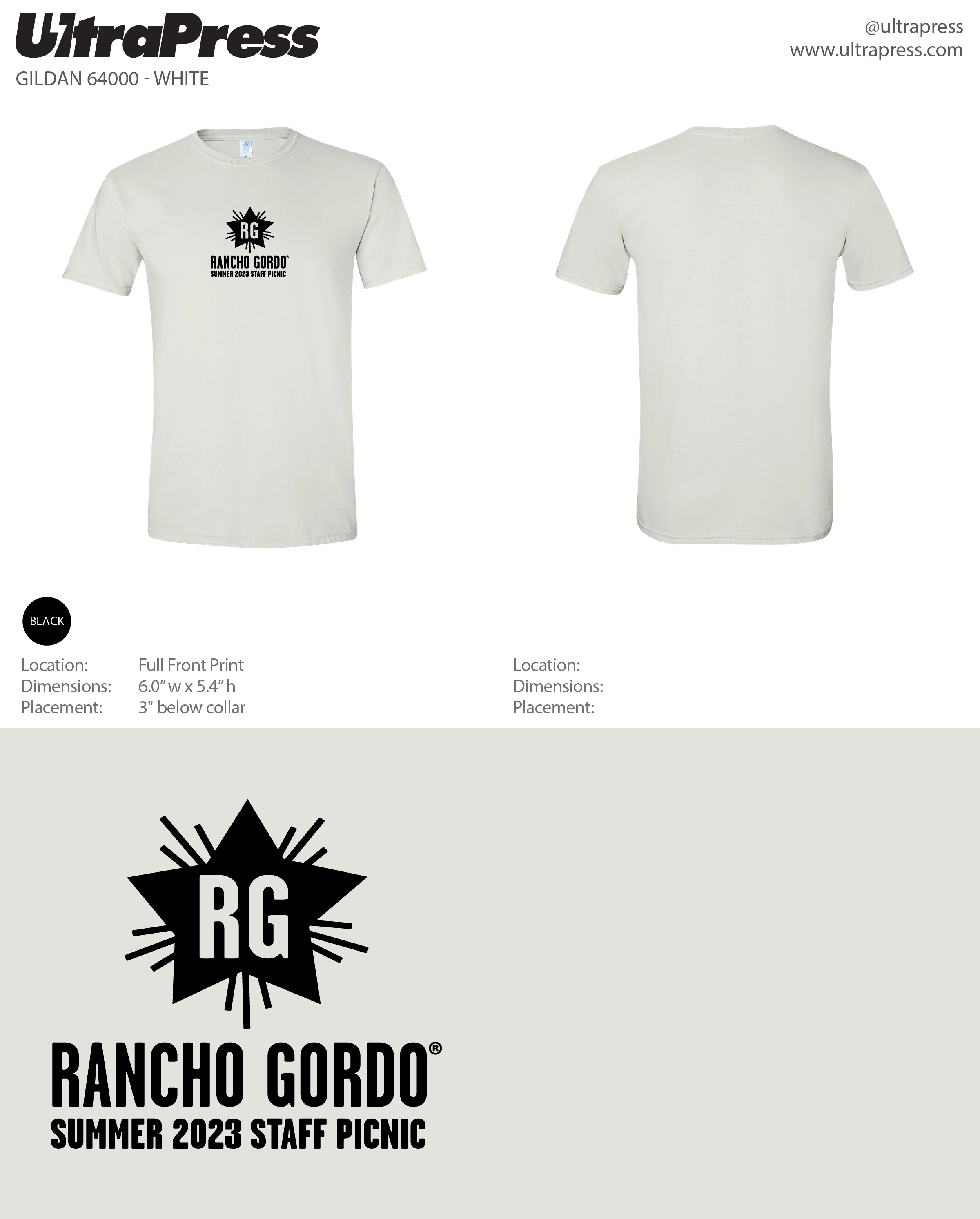 UP-SP-65220 Rancho Gordo Summer 2023 Staff Picnic 72 Min Qty (Bulk)