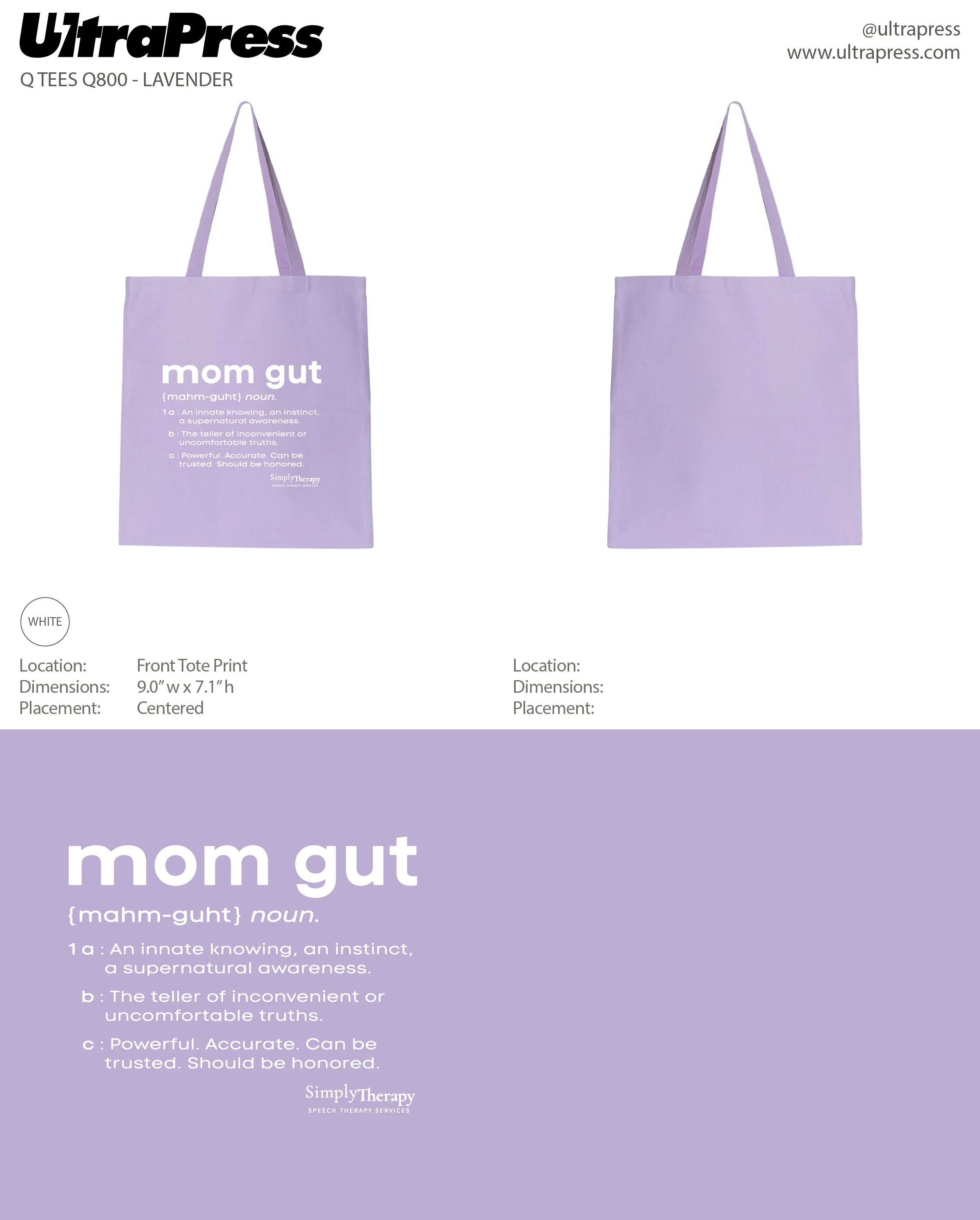 UP-SP-65521 Simply Therapy Mom Gut Tote Bag 2023 24 Min Qty (Bulk) - Image 2
