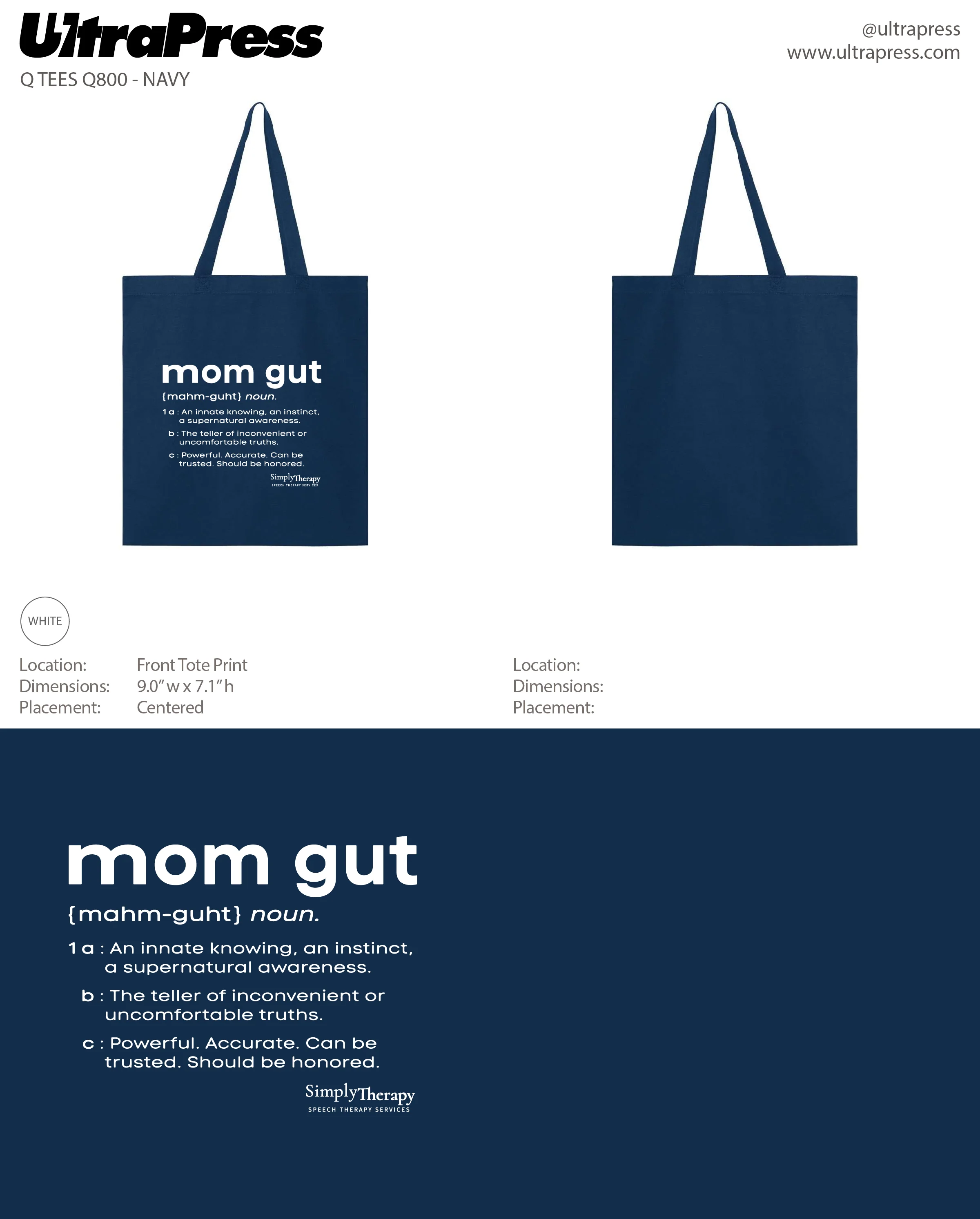 UP-SP-65521 Simply Therapy Mom Gut Tote Bag 2023 24 Min Qty (Bulk) - Image 3