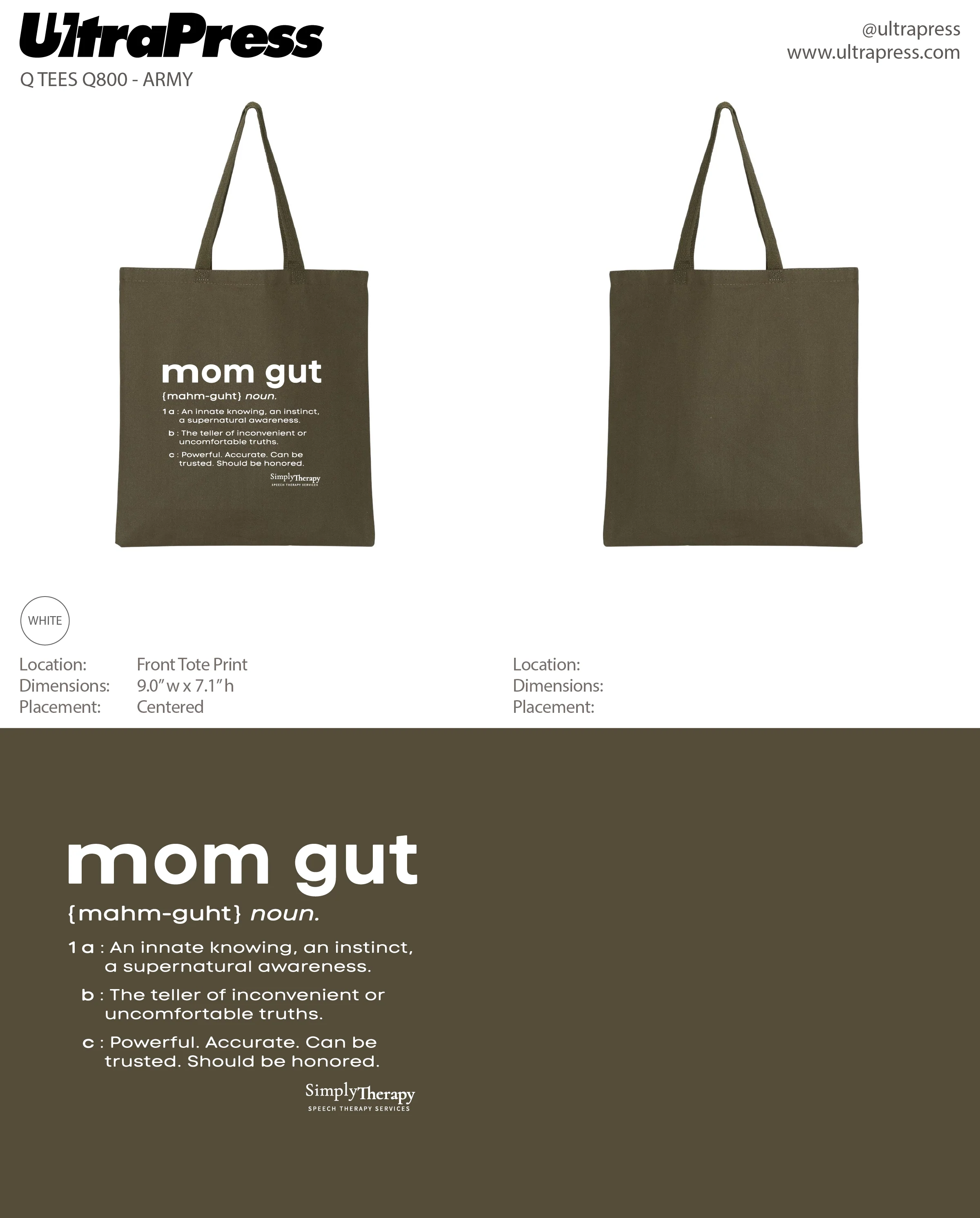 UP-SP-65521 Simply Therapy Mom Gut Tote Bag 2023 24 Min Qty (Bulk) - Image 4