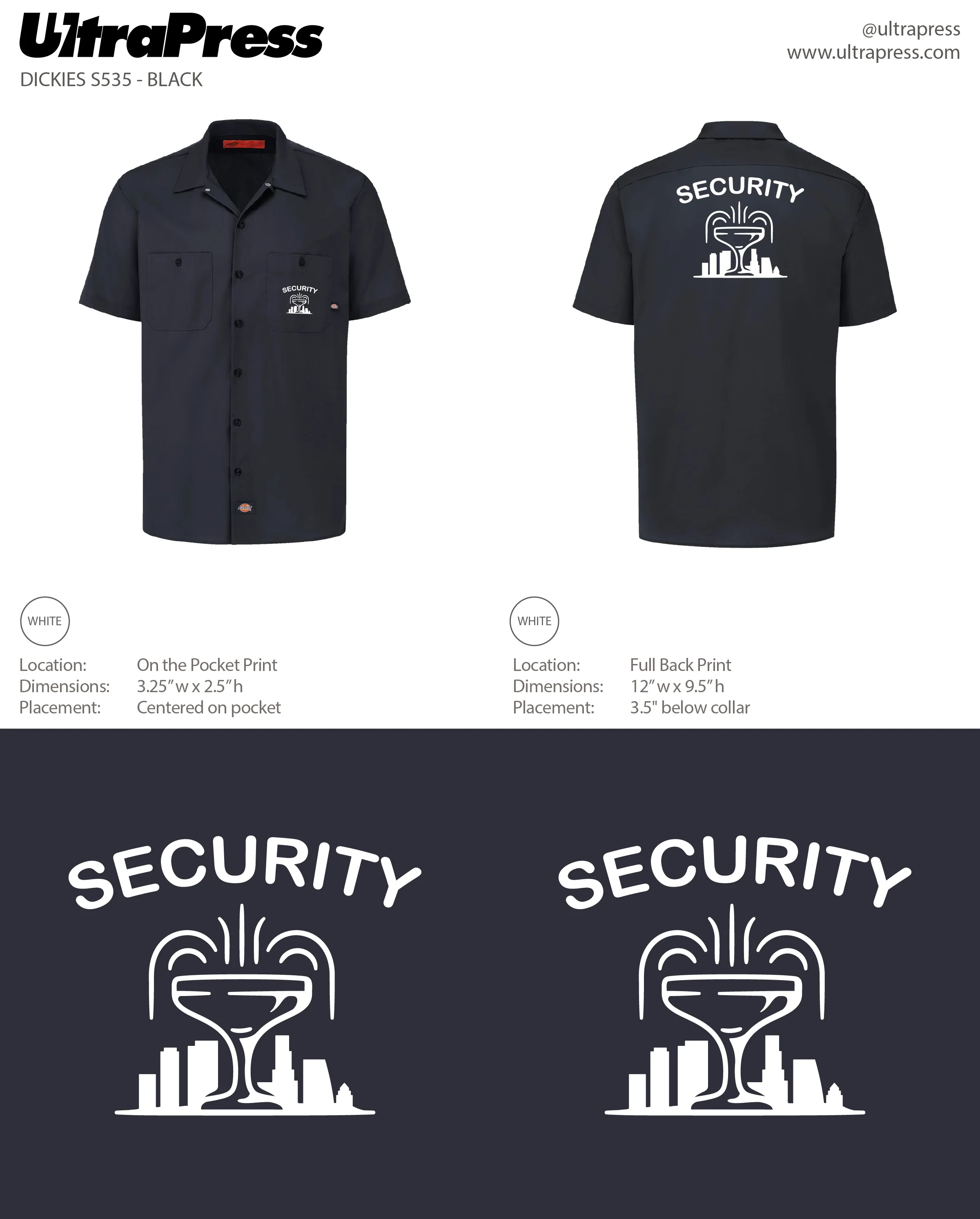 UP-SP-65557 Park Hospitality Dickies Work Shirts 24 Min Qty (Bulk)