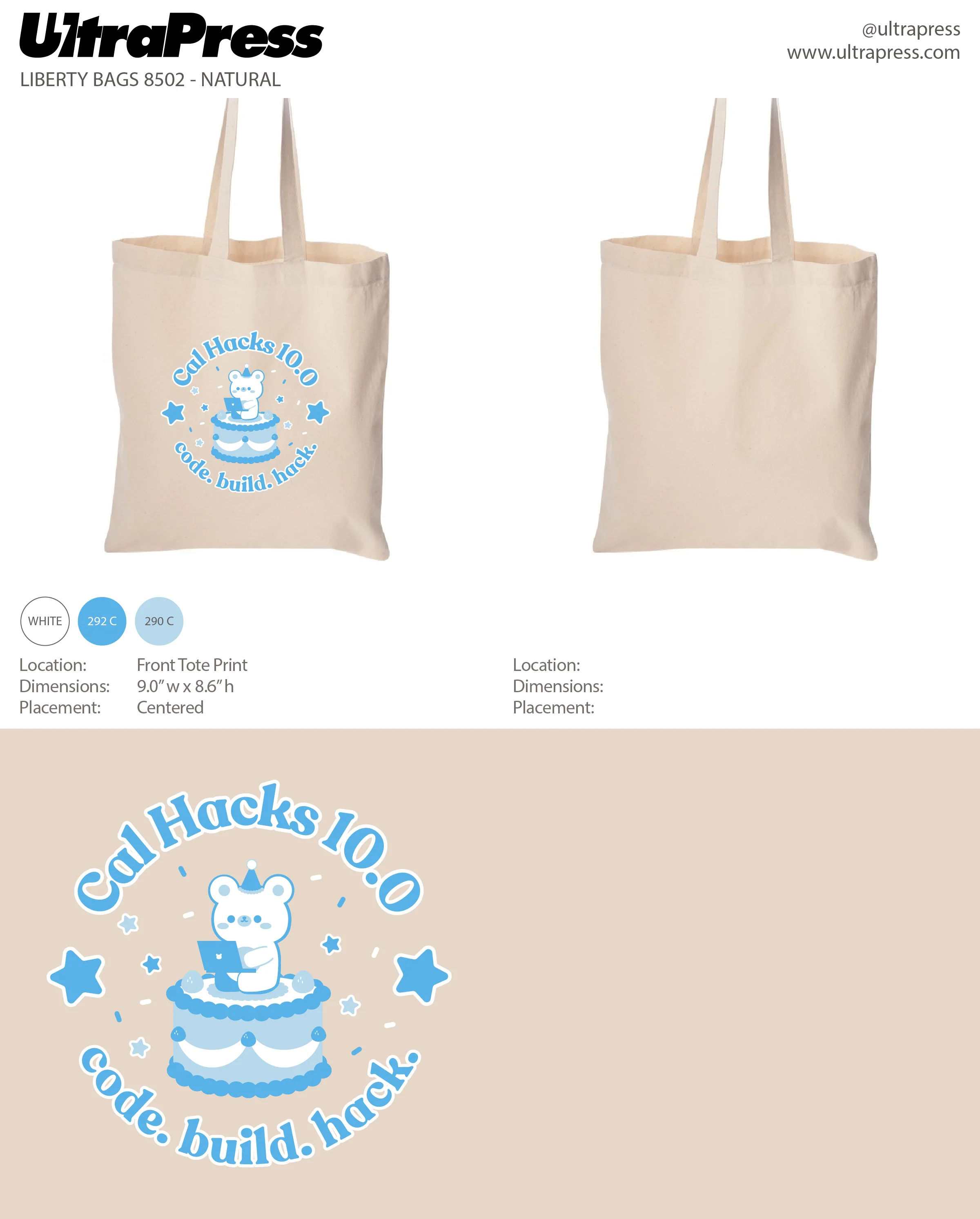 UP-SP-65624 CalHacks Tote 2023 2000 Min Qty (Bulk)