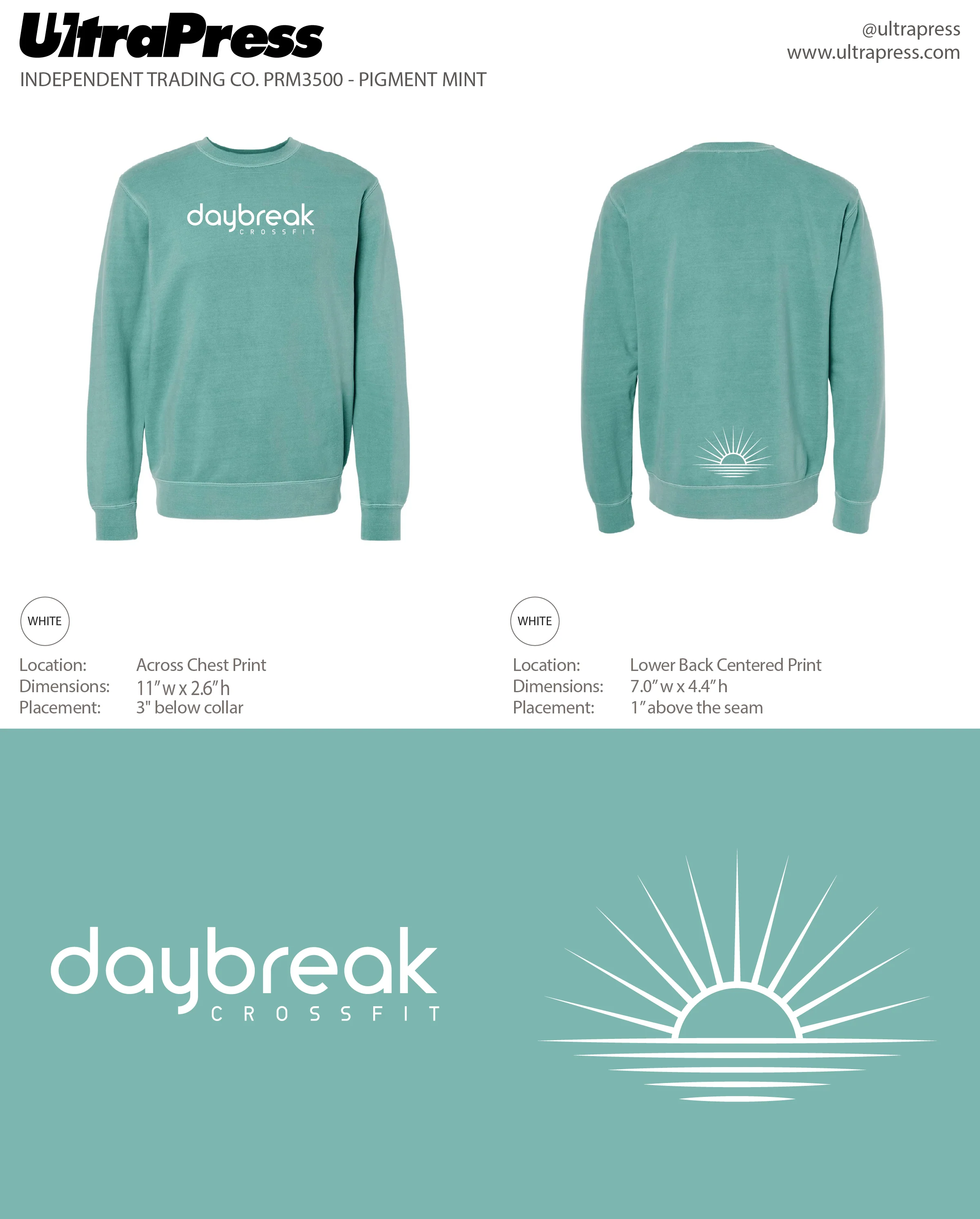 UP-SP-65890 Daybreak CrossFit 2023 Crew Sweatshirts 24 Min Qty (Bulk) - Image 2