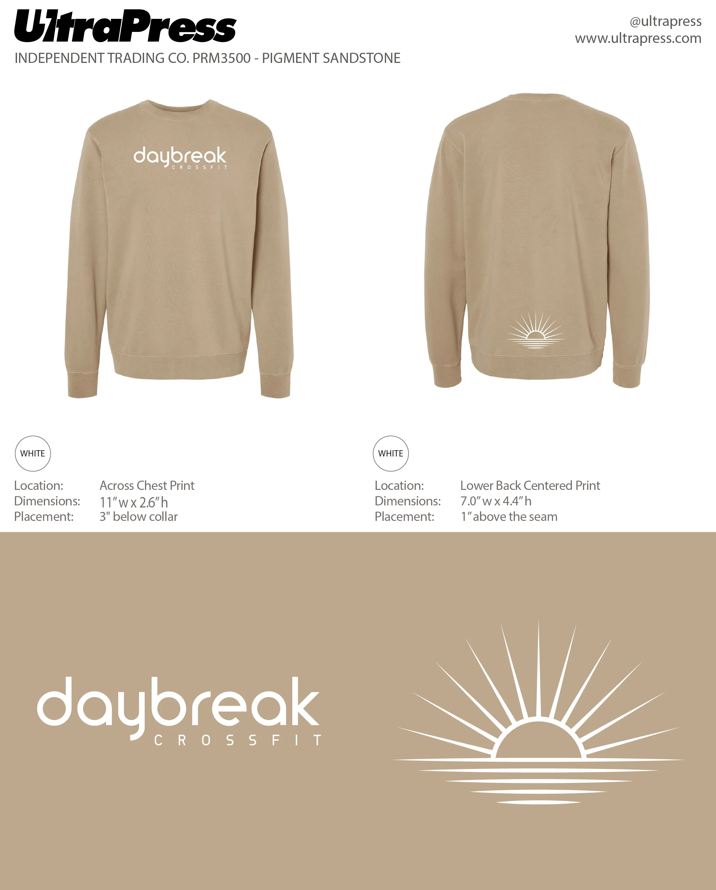 UP-SP-65890 Daybreak CrossFit 2023 Crew Sweatshirts 24 Min Qty (Bulk) - Image 3