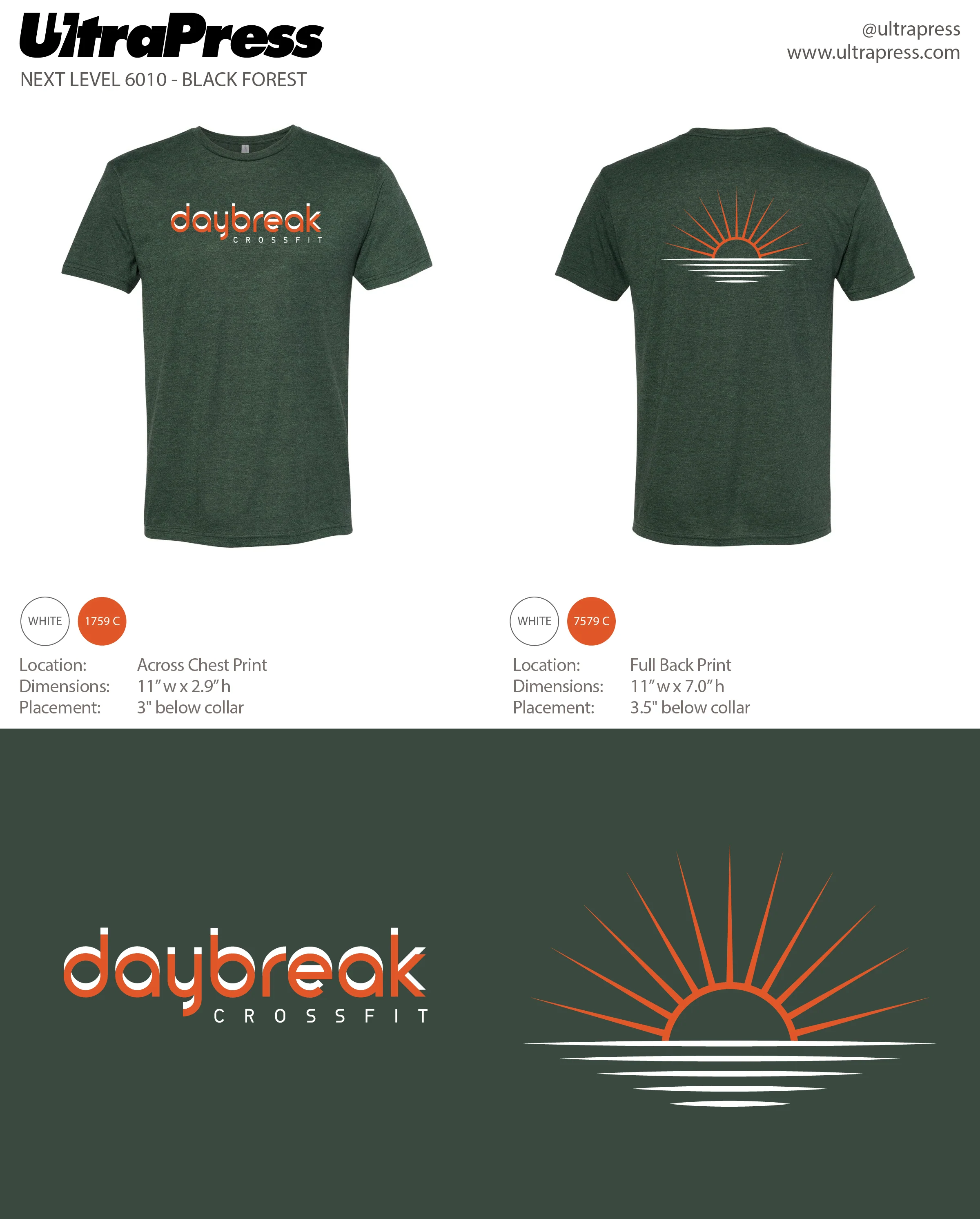 UP-SP-65894 Daybreak CrossFit 2023 Tshirts White and Orange Ink 24 Min Qty (Bulk) - Image 3