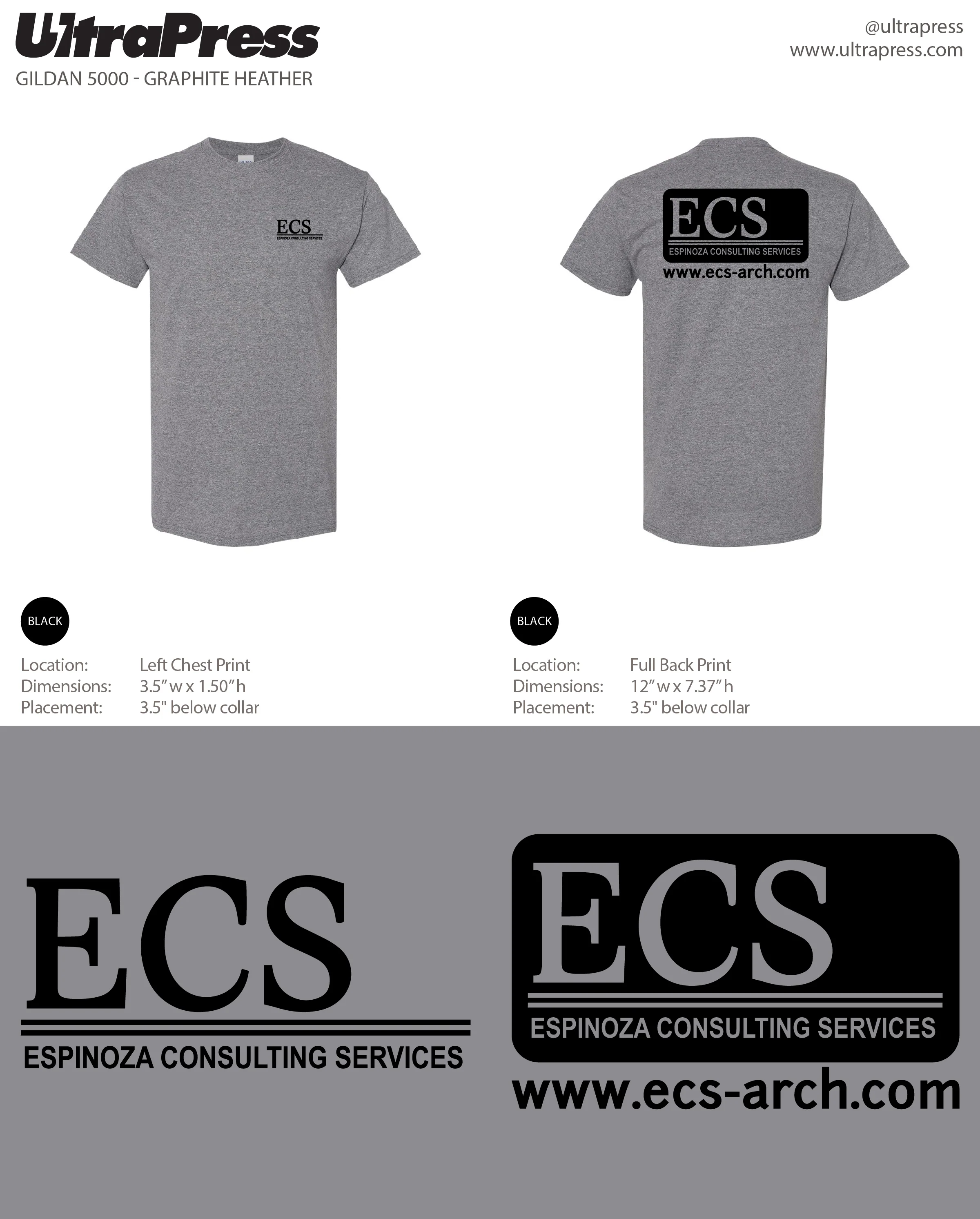 UP-SP-66072 ECS logo Tee 48 Min Qty (Bulk) - Image 2