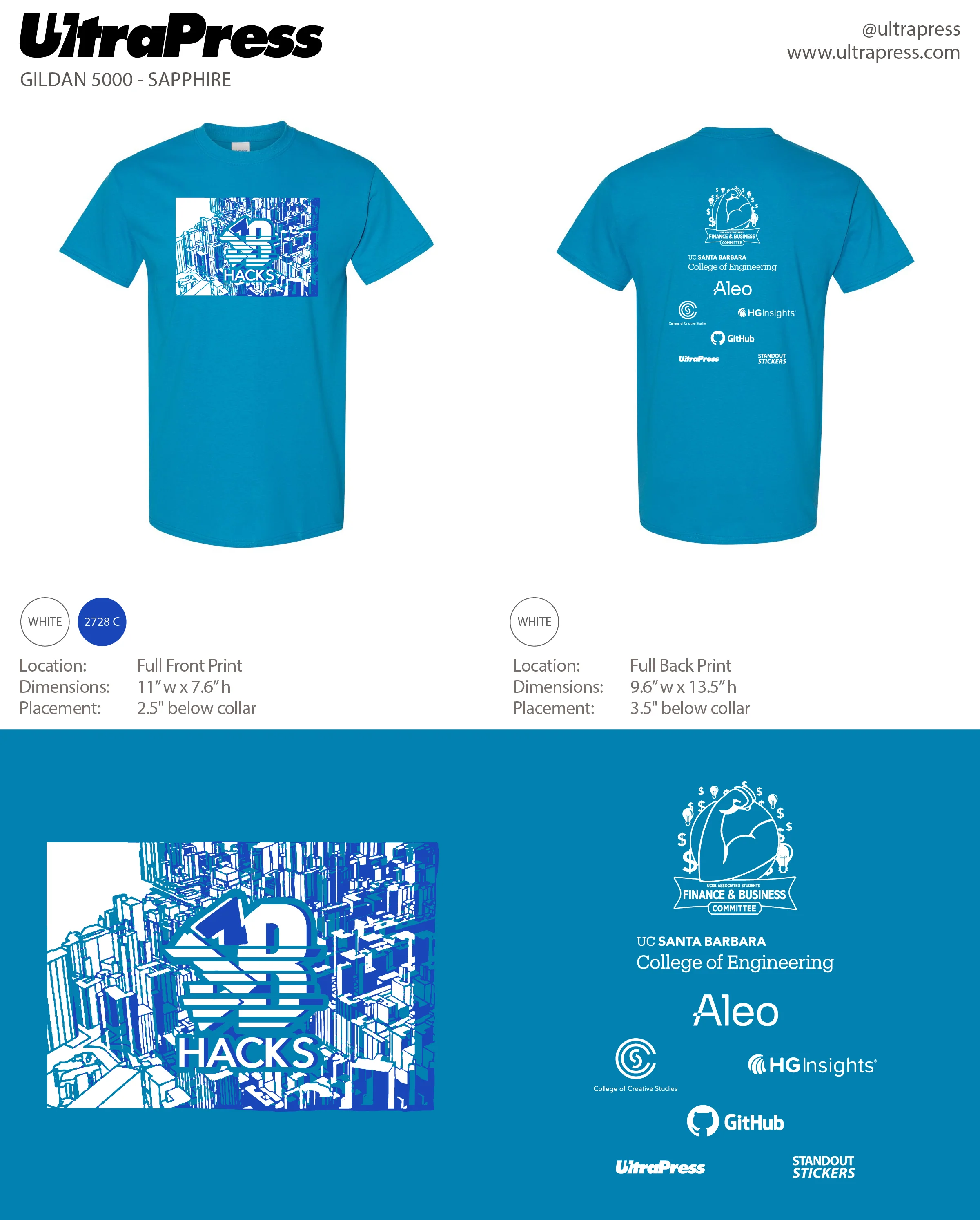UP-SP-66141 SB Hacks Glitch Effect Blue Tee 2024 144 Min Qty (Bulk) - Image 2