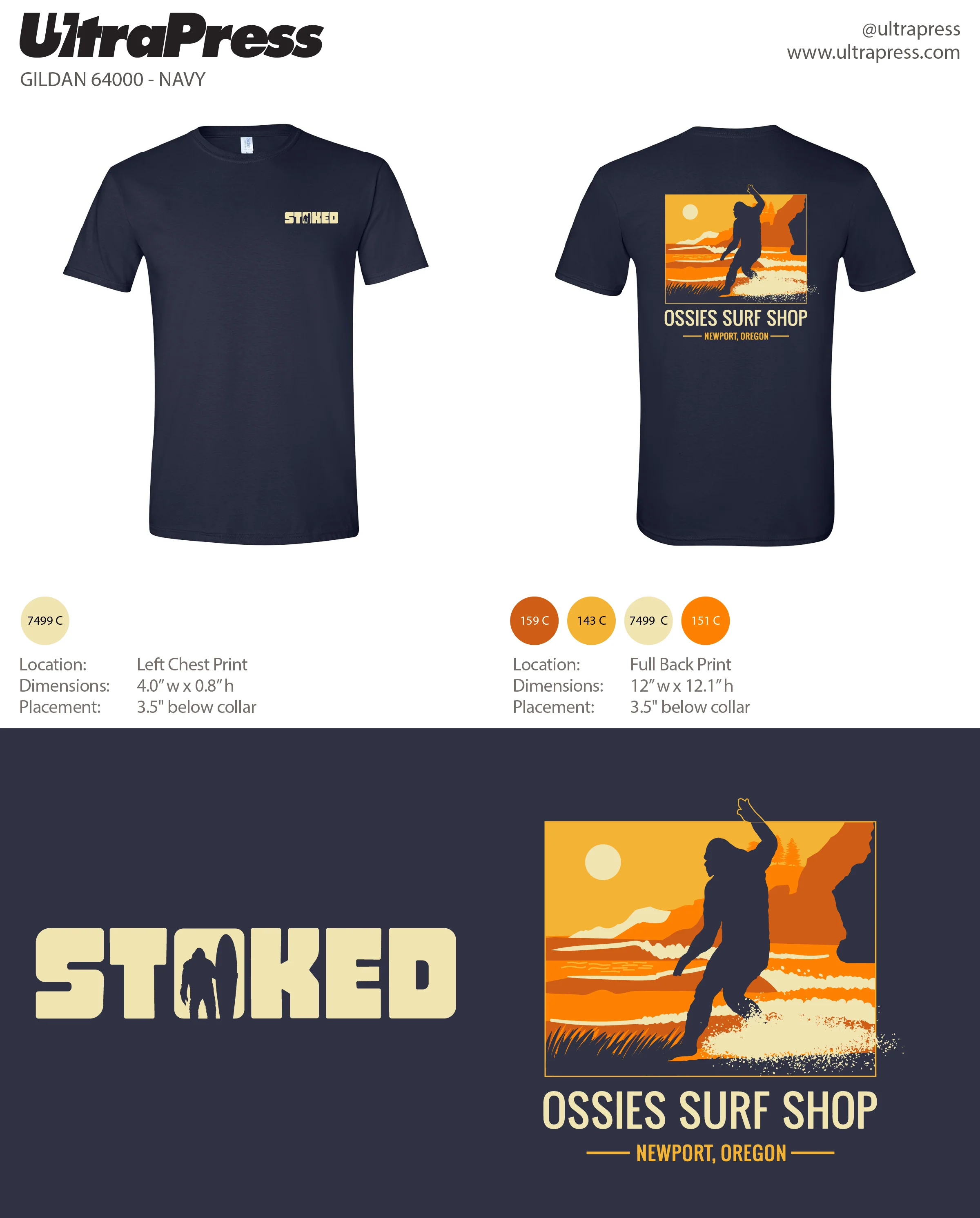 UP-SP-67045 Ossies Surf Shop Gorilla Sunset Surfing - Daniel Hasselschwert 100 Min Qty (Bulk) - Image 2