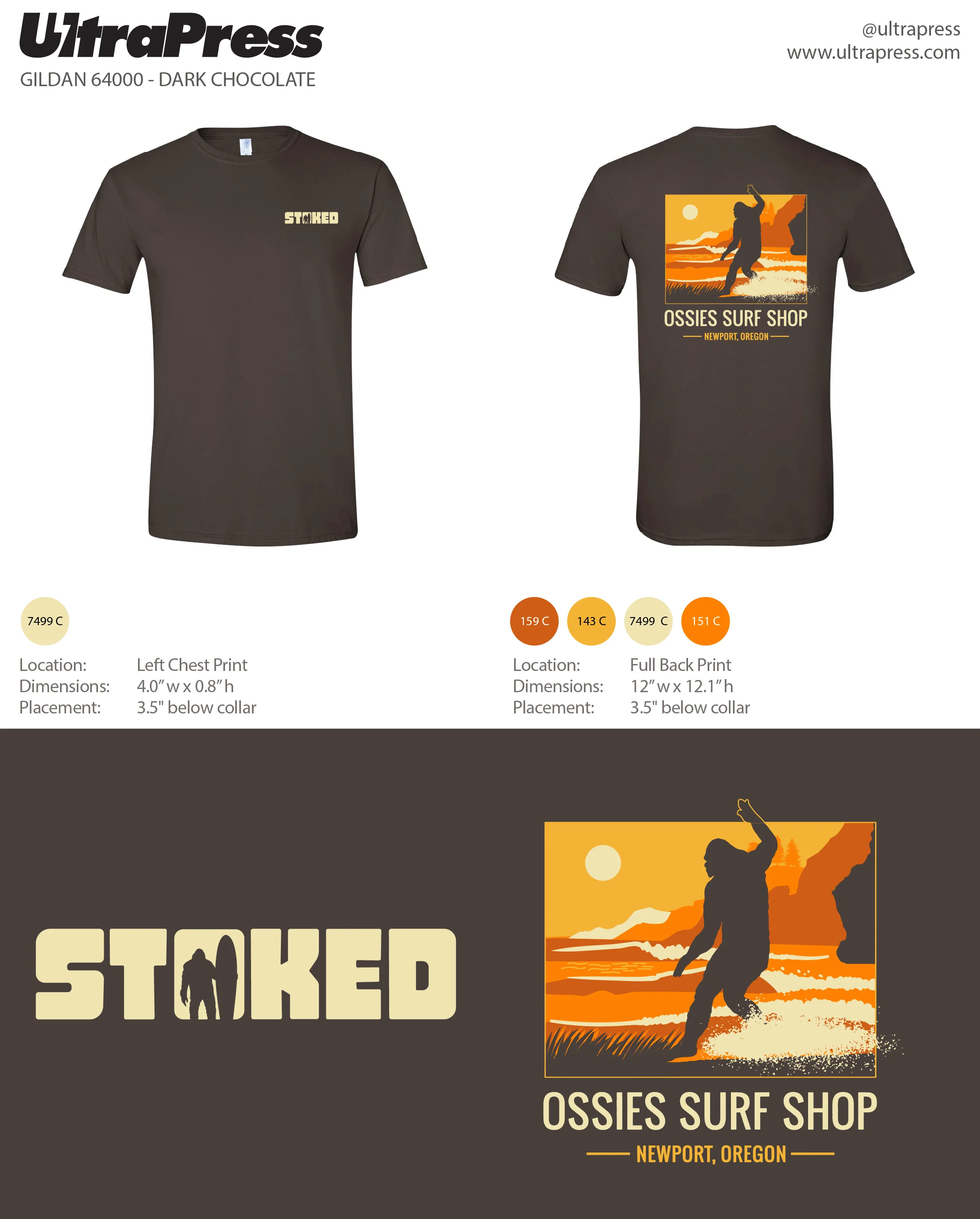 UP-SP-67045 Ossies Surf Shop Gorilla Sunset Surfing - Daniel Hasselschwert 100 Min Qty (Bulk) - Image 3