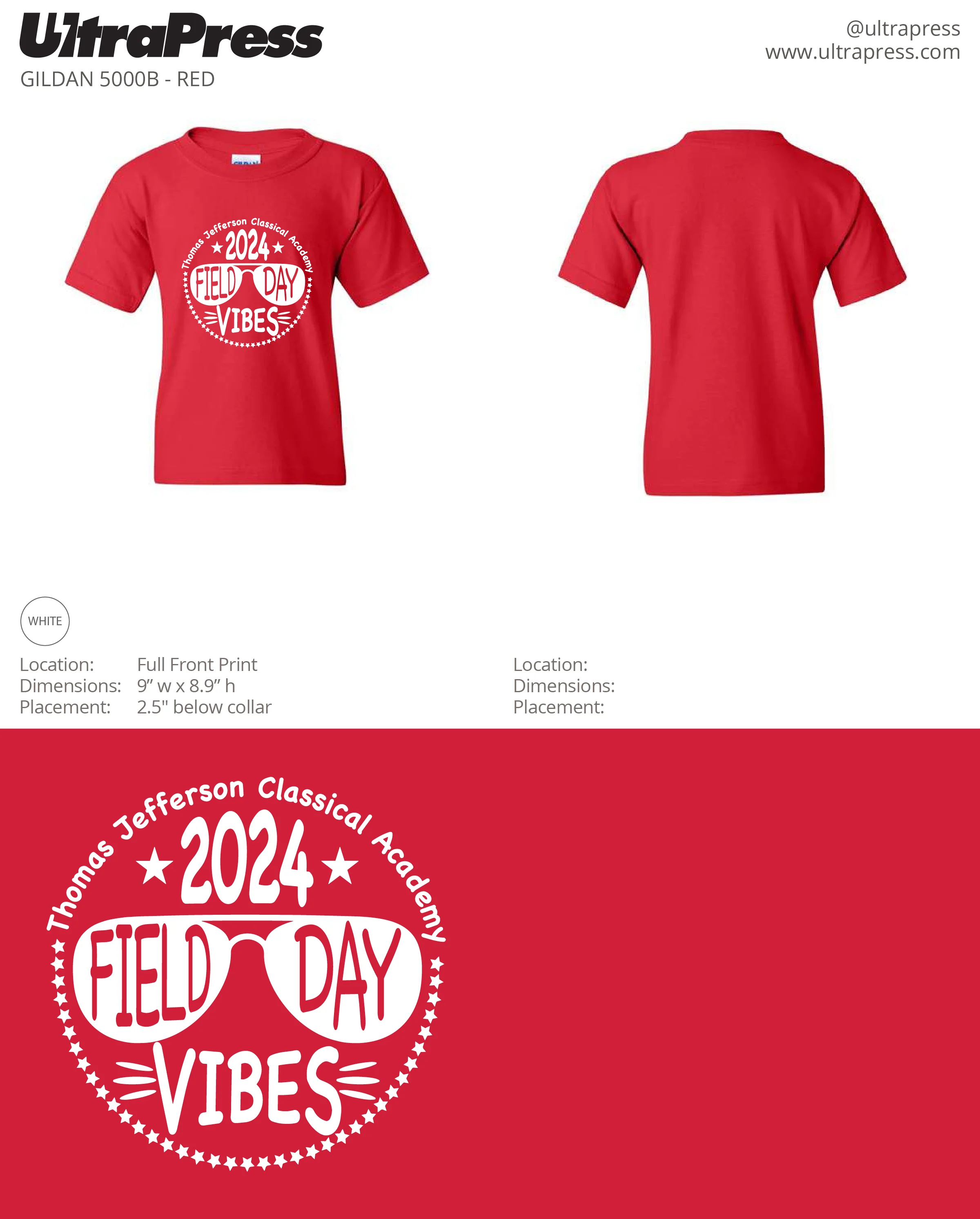 UP-SP-67296 YOUTH TJ Academy Shirts - 500 Min Qty (BULK)