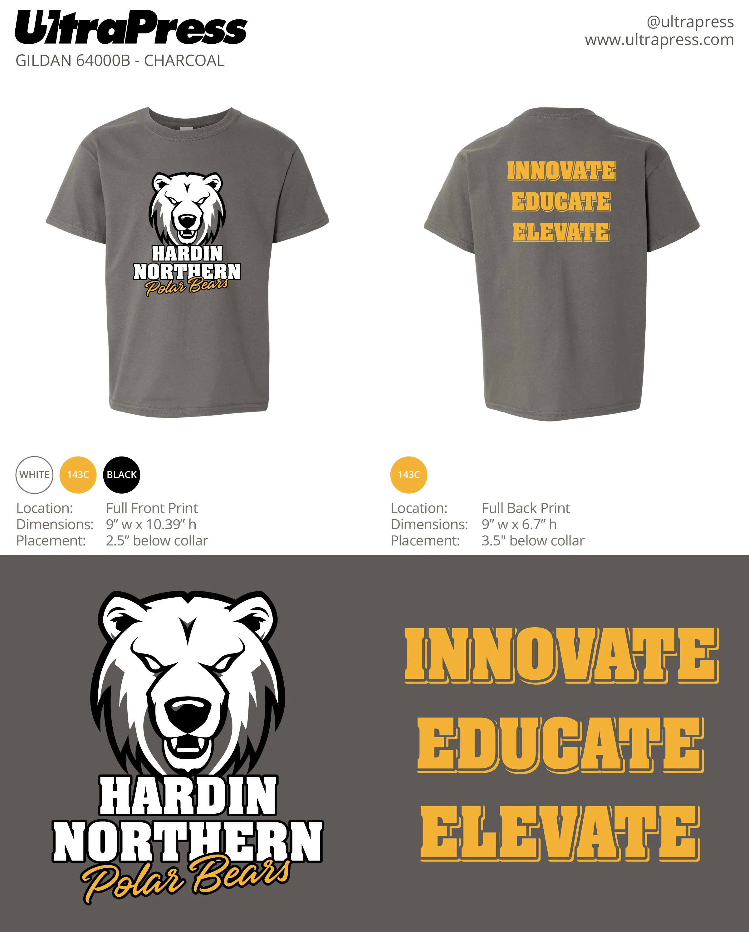 UP-SP-67415 Hardin Northern Polar Bears Tees - 500 Min Qty (BULK) - Image 2