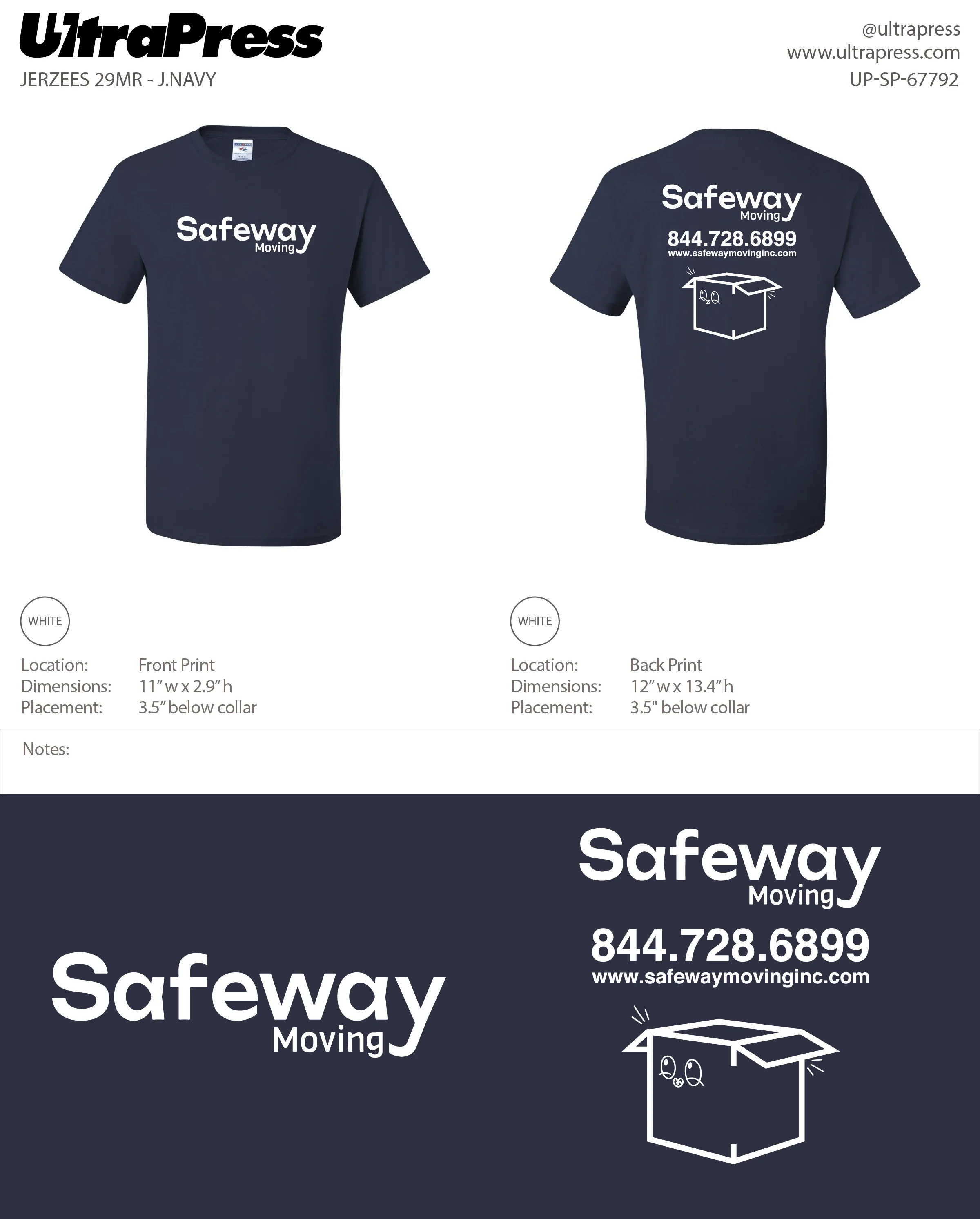 UP-SP-67792 Safeway Moving - Jerzees 50/50 Tee - 100 Min Qty (Bulk) - Image 2