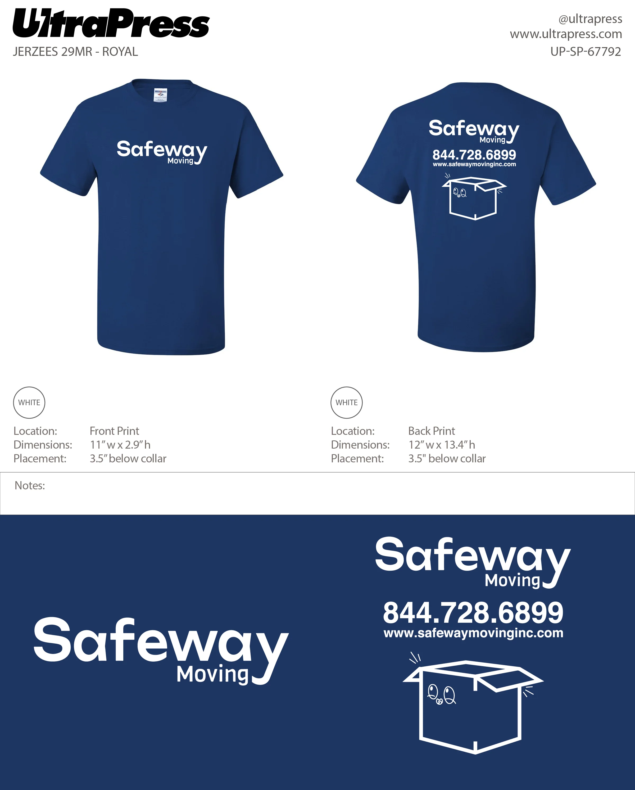 UP-SP-67792 Safeway Moving - Jerzees 50/50 Tee - 100 Min Qty (Bulk) - Image 4