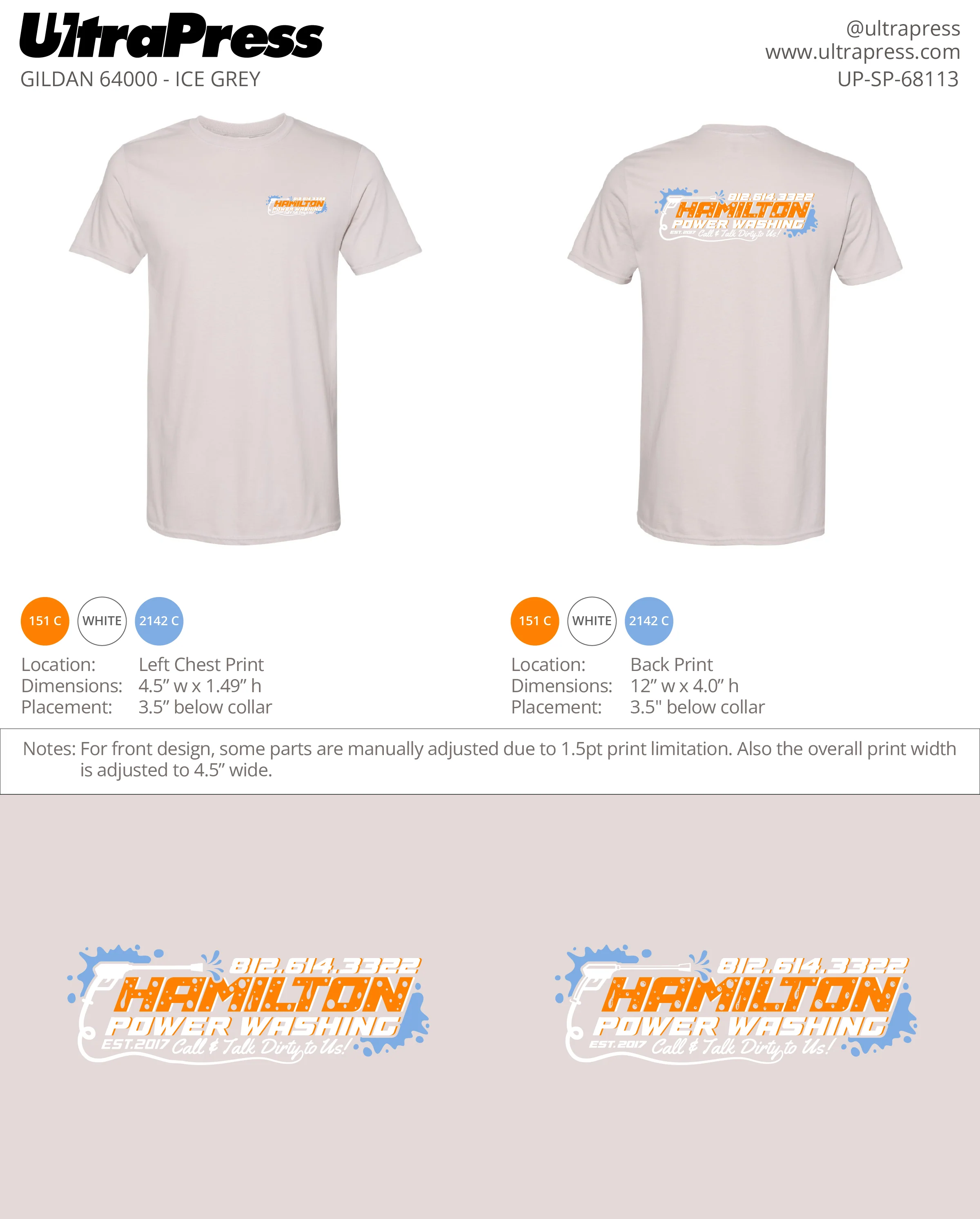 UP-SP-68113 Hamilton Power Washing - Jordan Hamilton (White Ink) 100 Min Qty (Bulk) - Image 3