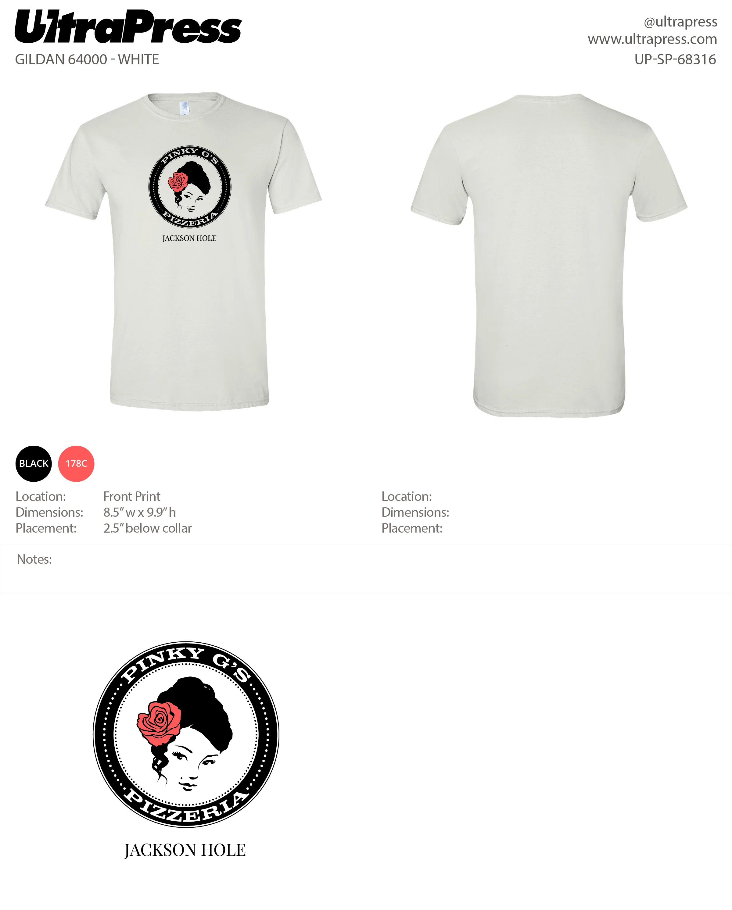 UP-SP-68316 Pinky G's Soft Red Rose Logo - Deaglan Collins 100 Min Qty (Bulk) - Image 2