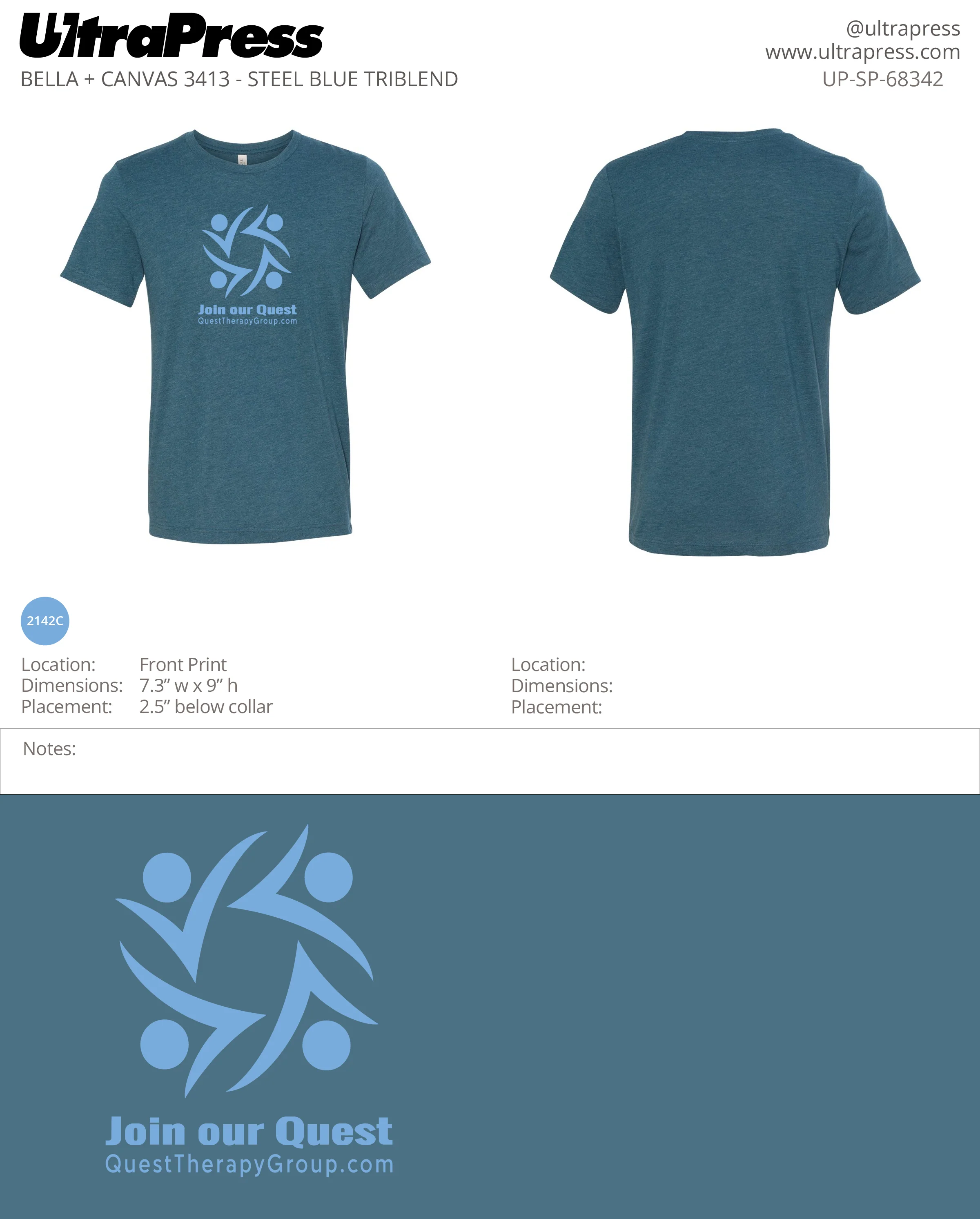 UP-SP-68342 Quest Therapy Group - Raphael Nersisyan (Blue Logo Shirts) 144 Min Qty - Image 2