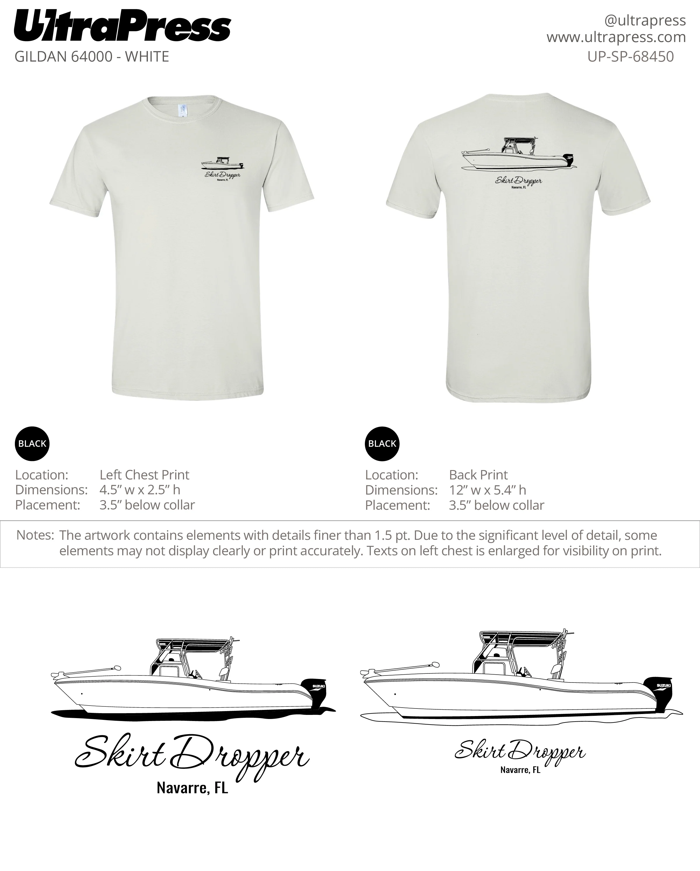 UP-SP-68450 Skirt Dropper - Ryan Dunaway 100 Min Qty (Bulk)