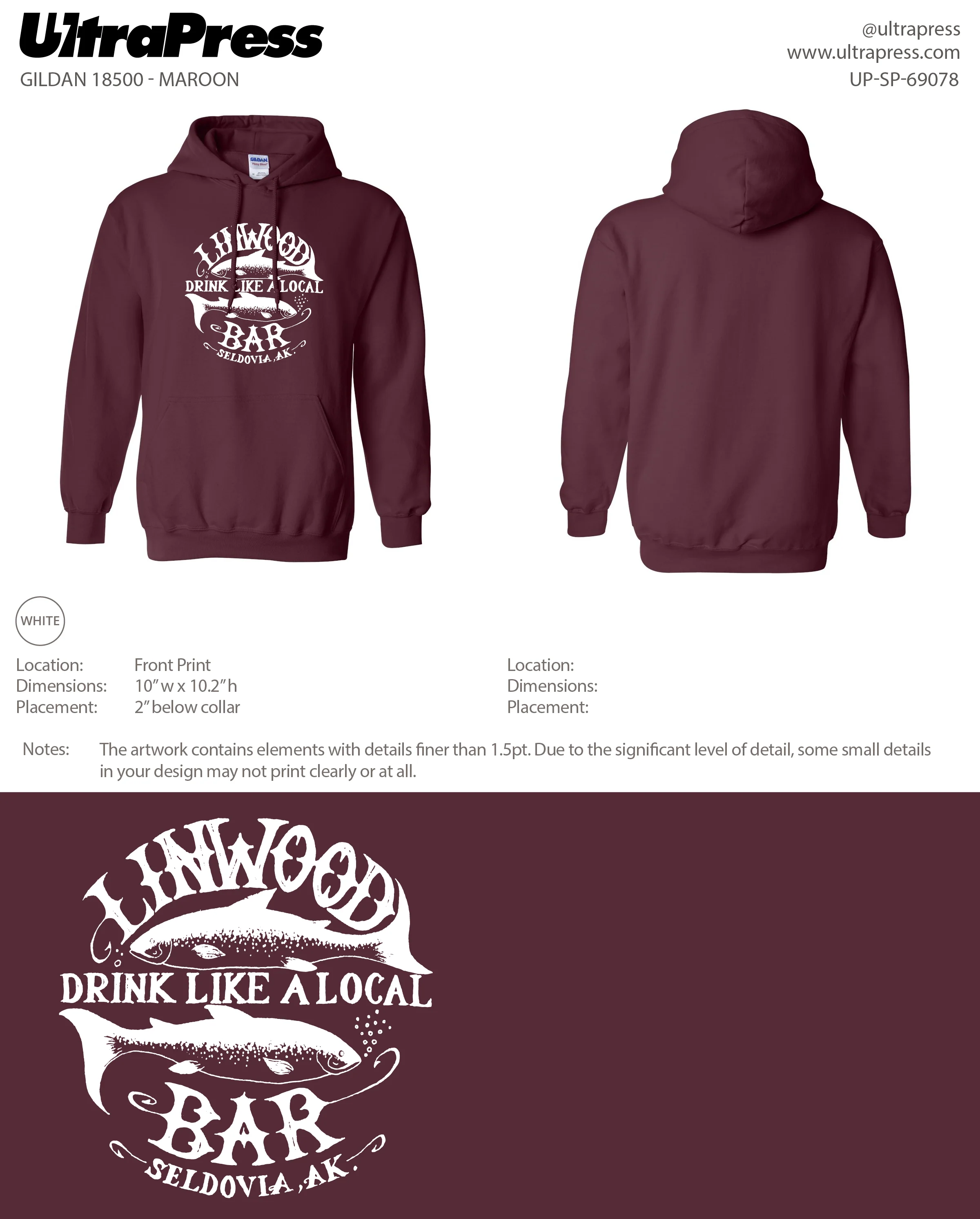 UP-SP-69078 Linwood Hoodies - Stephanie Blanchard 50 Min Qty (Bulk) - Image 5