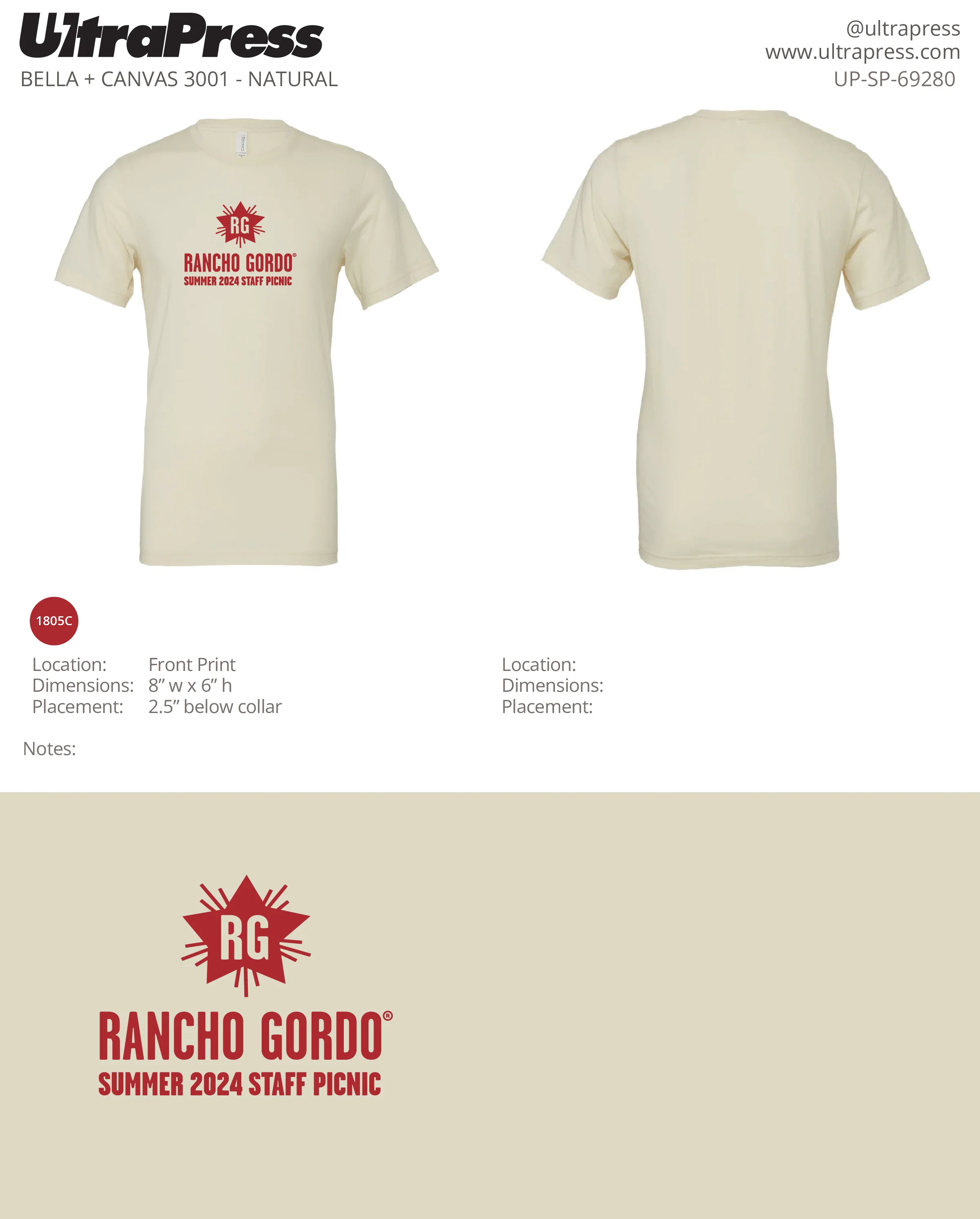 UP-SP-69280 Rancho Gordo Summer 2024 Staff Picnic - Nancy 24 Min Qty (Bulk)