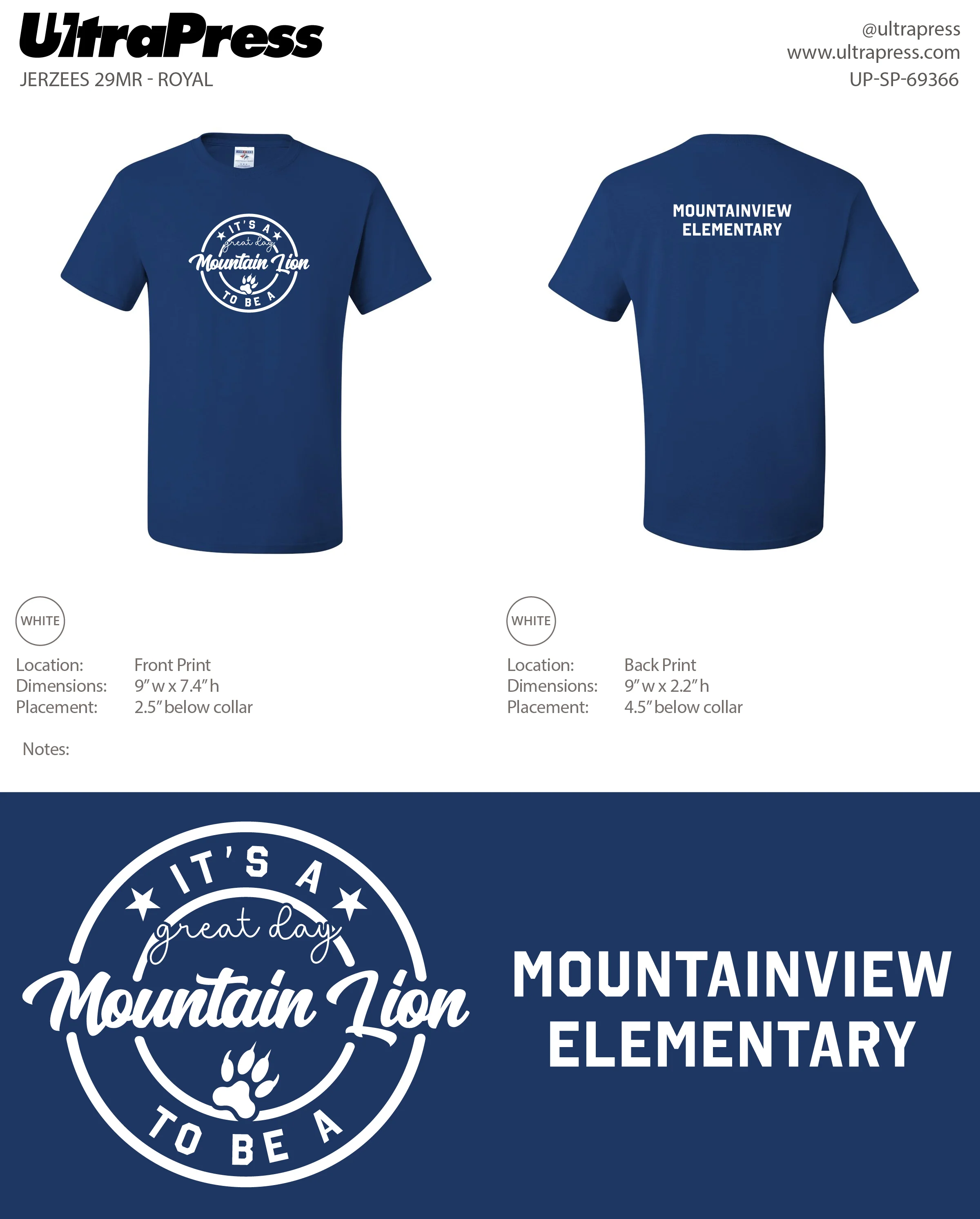 UP-SP-69366 It's a Great Day to be a Mountain Lion - Mountainview Elementary 800 Min Qty (Bulk) - Image 2