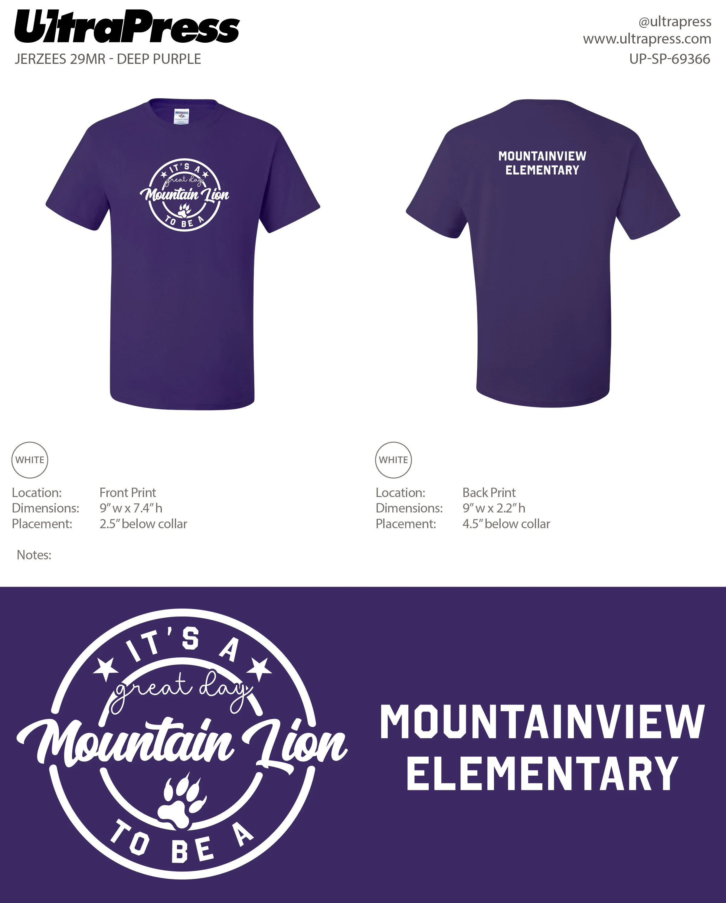 UP-SP-69366 It's a Great Day to be a Mountain Lion - Mountainview Elementary 800 Min Qty (Bulk) - Image 3