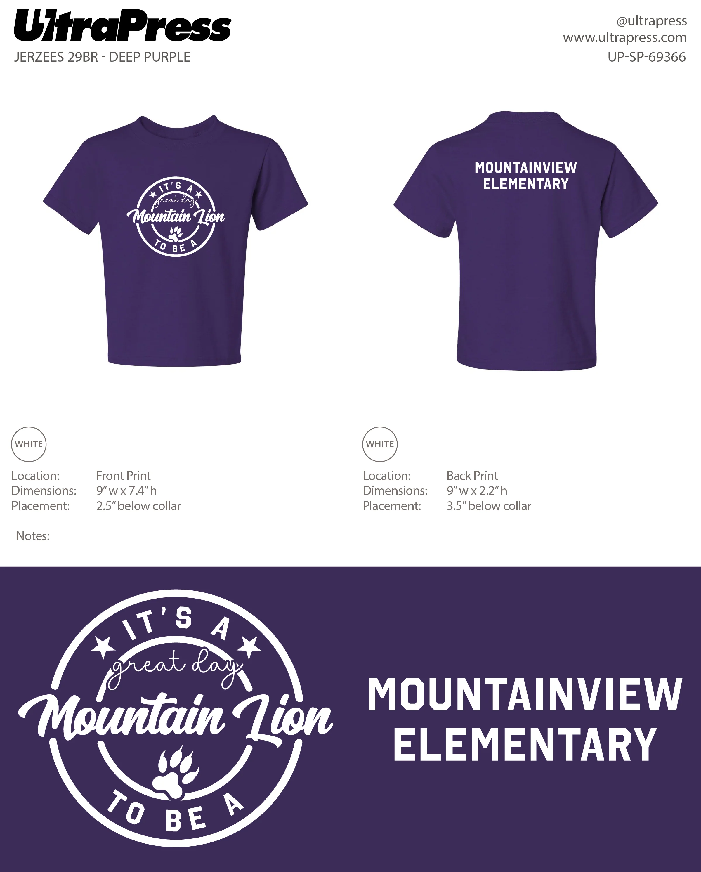 UP-SP-69366 It's a Great Day to be a Mountain Lion - Mountainview Elementary 800 Min Qty (Bulk) - Image 7