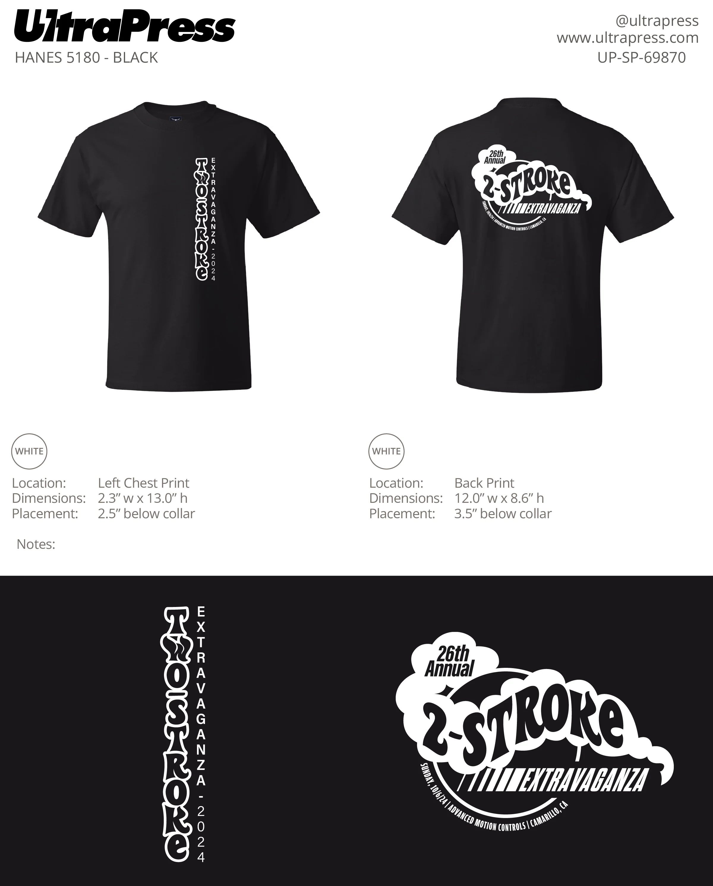 UP-SP-69870 Two Stroke Extravaganza 2024 T-Shirts - 144 Min Qty (Bulk)